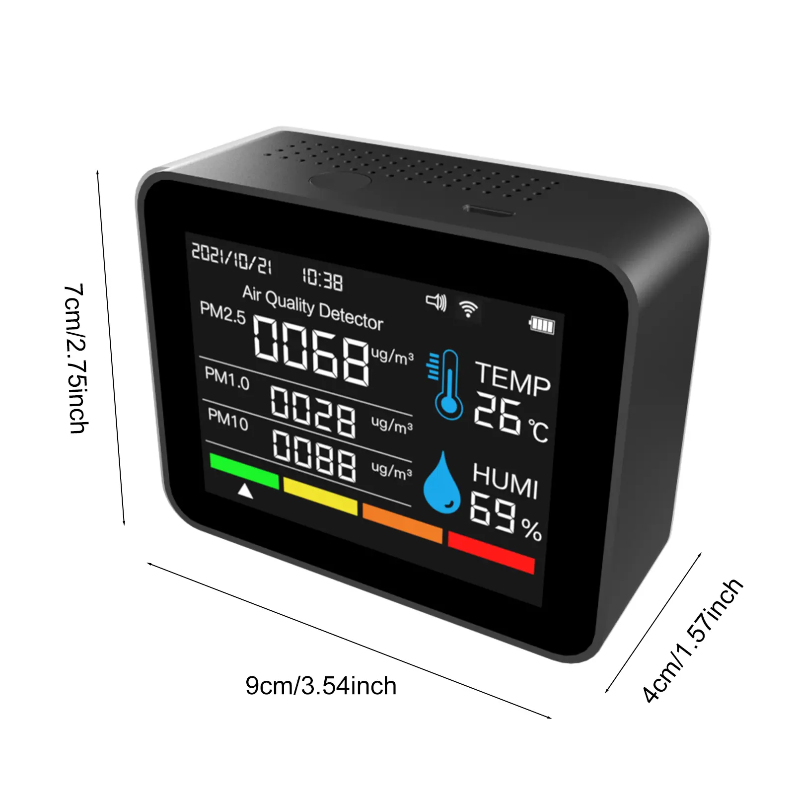 2.8" Indoor Air Quality Monitor 12 Functions WiFi Thermometer Hygrometer WiFi for Tuya Smart App Support CO2 /HCHO /PM2.5/ PM1.0