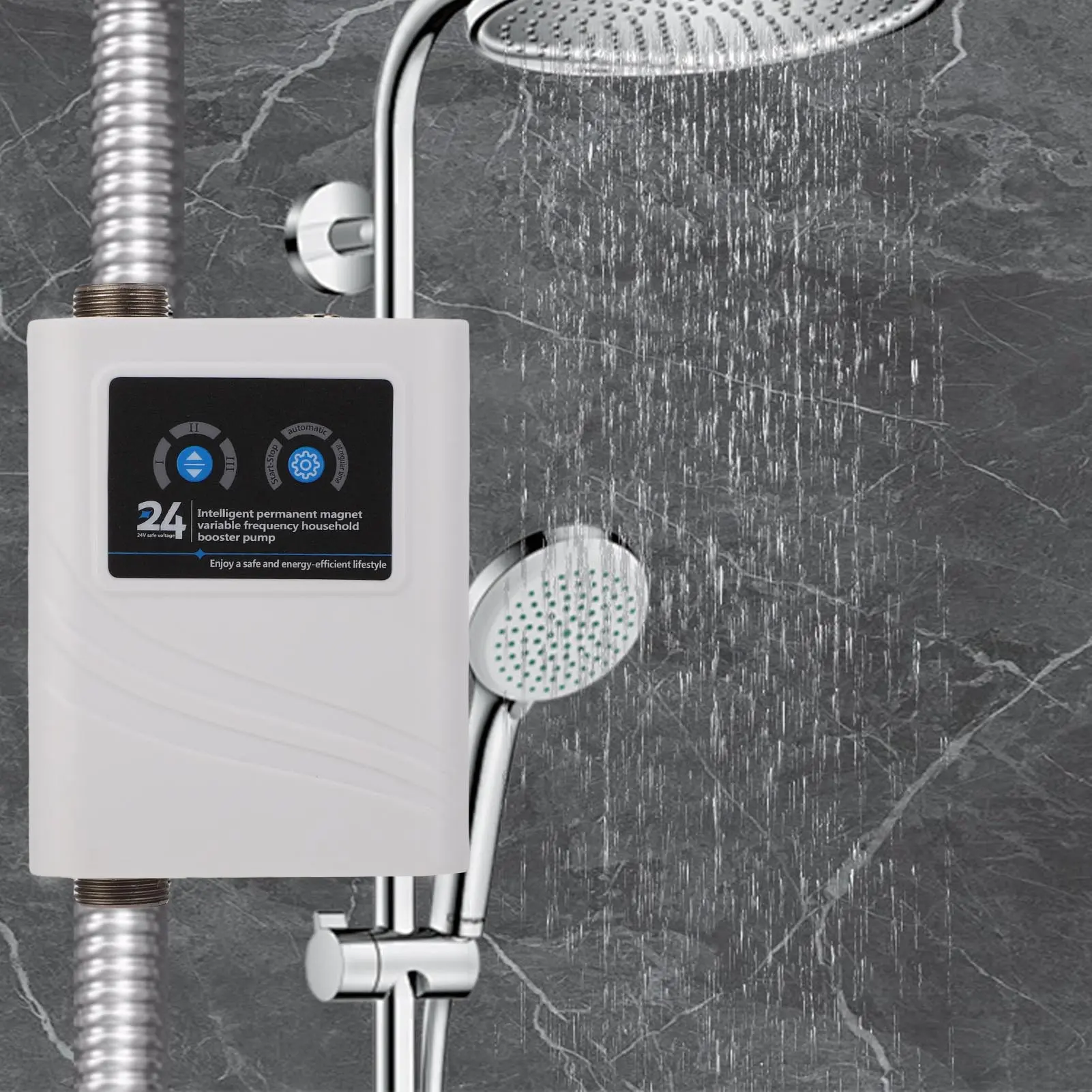 Water Pressure Booster Pump Automatic Water Pressure Booster Pump Intuitive Touch Control Panel 3 Gears Adjustable for Faucets