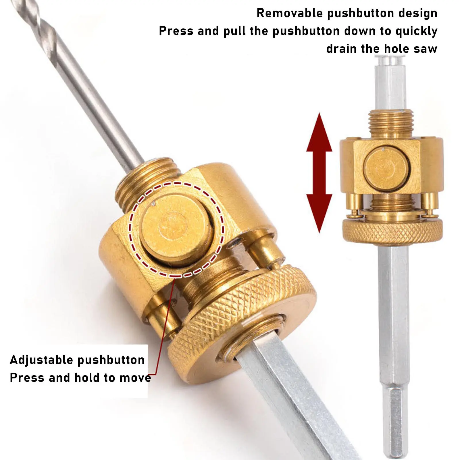 Hole Saw Drill Bit Ceiling Hole Opener Locating Center Drill Detachable Design  Hex Shank with Wrench for Gypsum Board