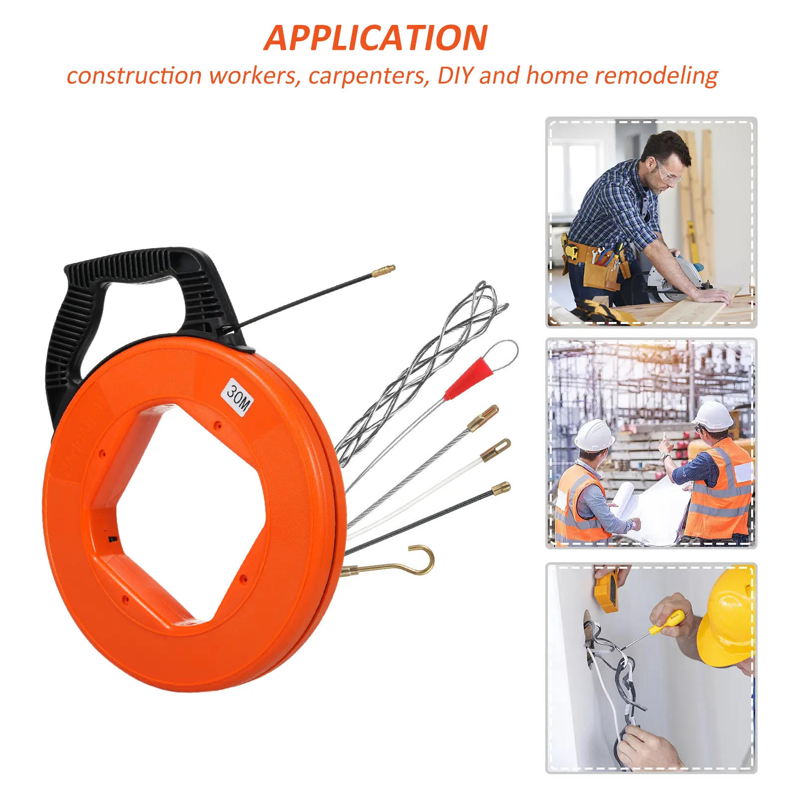 Cable Retractable Aid Fast Wire Puller Special Wire Take-up and Threading Tools Puller for Electricians Wall Cable Auxiliary