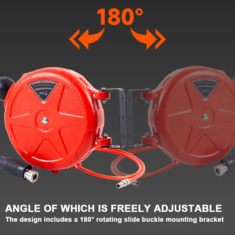 8mm Automatic Retractable Hose Reel Car Wash Garden Irrigation Water Tube Holder Wall Mount High Pressure Waterpipes Roller