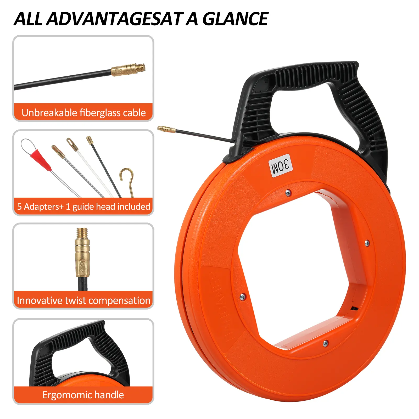 Cable Retractable Aid Fast Wire Puller Special Wire Take-up and Threading Tools Puller for Electricians Wall Cable Auxiliary