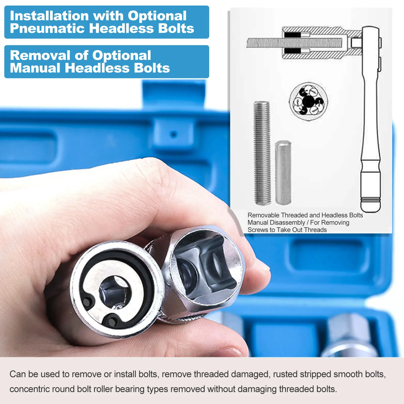 4Pcs Nut Screw Remover Extractor 6-12mm Removal Set Bolt Impact Damaged Nut Screw Removal Socket Wrench Extractor Hand Tool Kit
