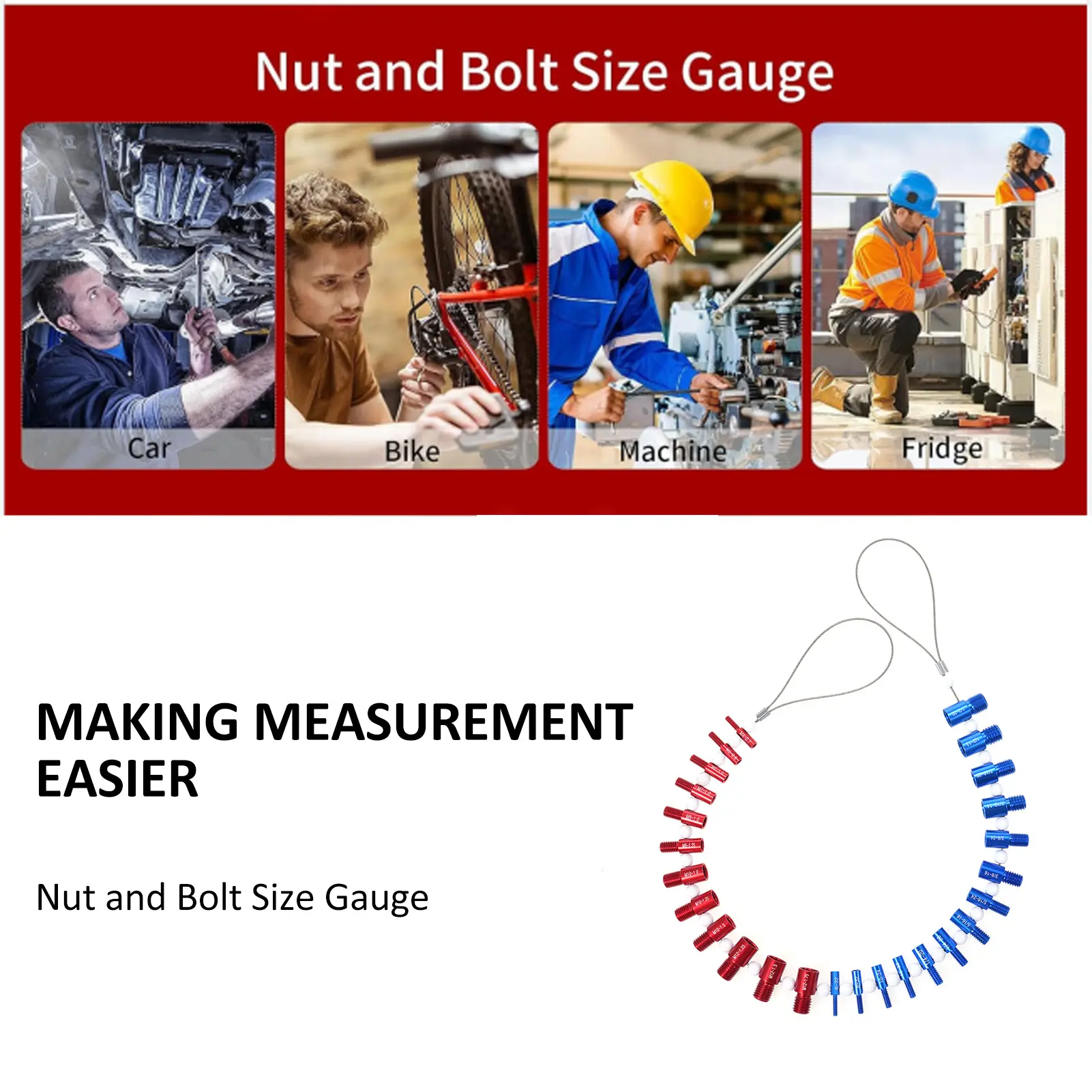 Inspection Measuring Tool Inch Metric Bolt Nut Screw Thread Checker Set Inch Gauge Measuring Inspection Tool