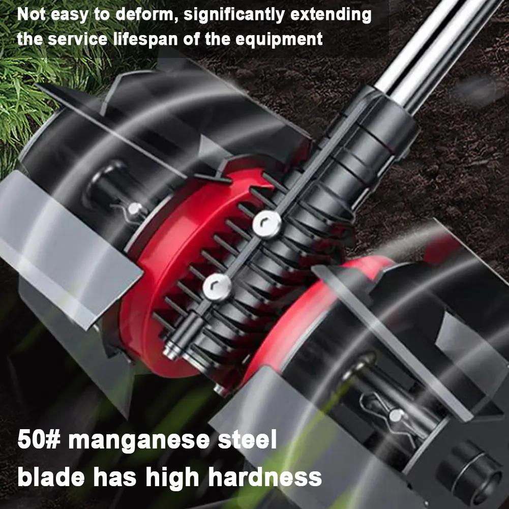 Multifunctional Lawn Mower Grass Trimmer Accessory with Interchangeable Blades Soil Loosening/Trenching/Weeding Wheel