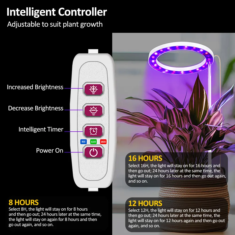 LED USB Grow Light Phytolamp for Plants 16H Timer Control Full Spectrum Lights Home Flower Seedling Clip Phyto Lamp