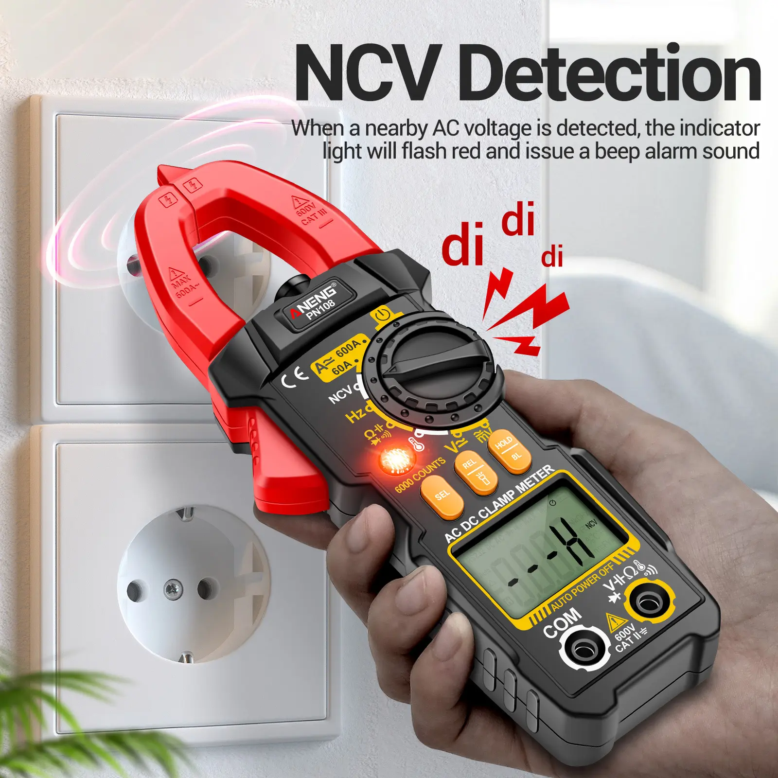 ANENG PN108 Digital Clamp Meter Voltage Current Tester Professional 6000 Counts Multimeter with LCD Display Capacitance Tester