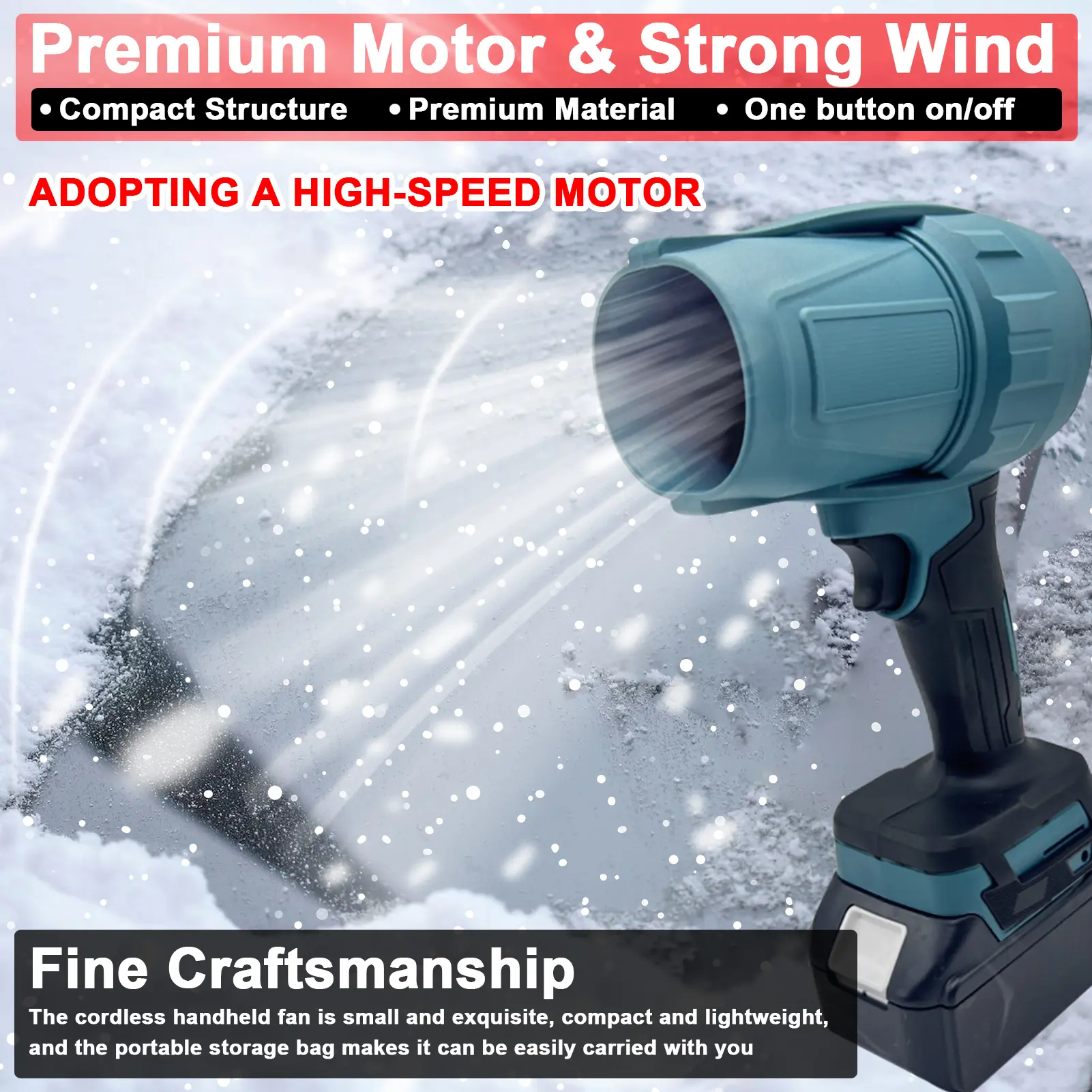 1000W Rotary Air Gun Turbo Jet Fan Electric POWERFUL BLOWERS Handheld Violent Fan Car Wash Snow Removal Air Dryer