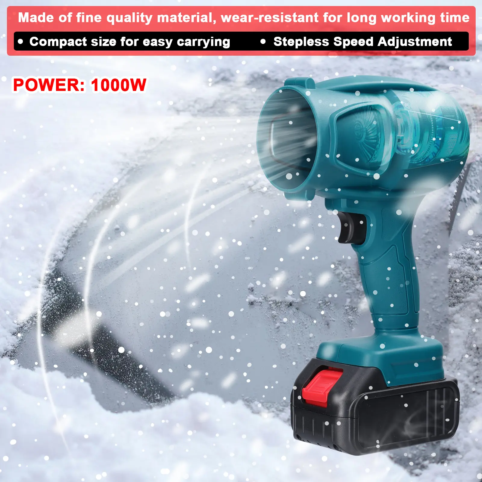 Handheld Ducted Turbofan Brush Lithium Violent Fan Car Washer Compatible with Makita Batteries (not included)