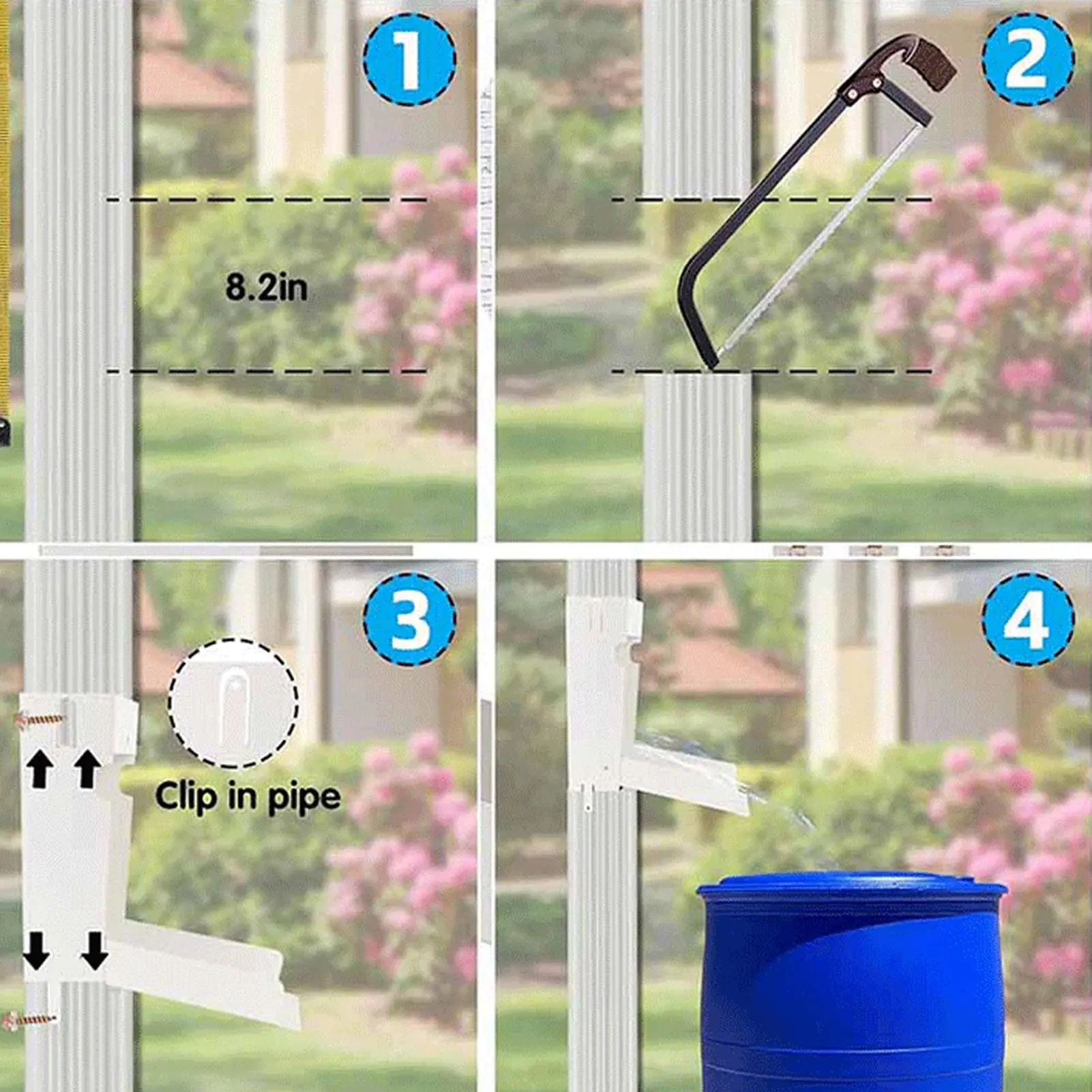 Rain Water Diverter Rainwater Collection System Adjustable Stainless Steel Downspout Rainwater Diverter for 3x4in Drainage Ditch