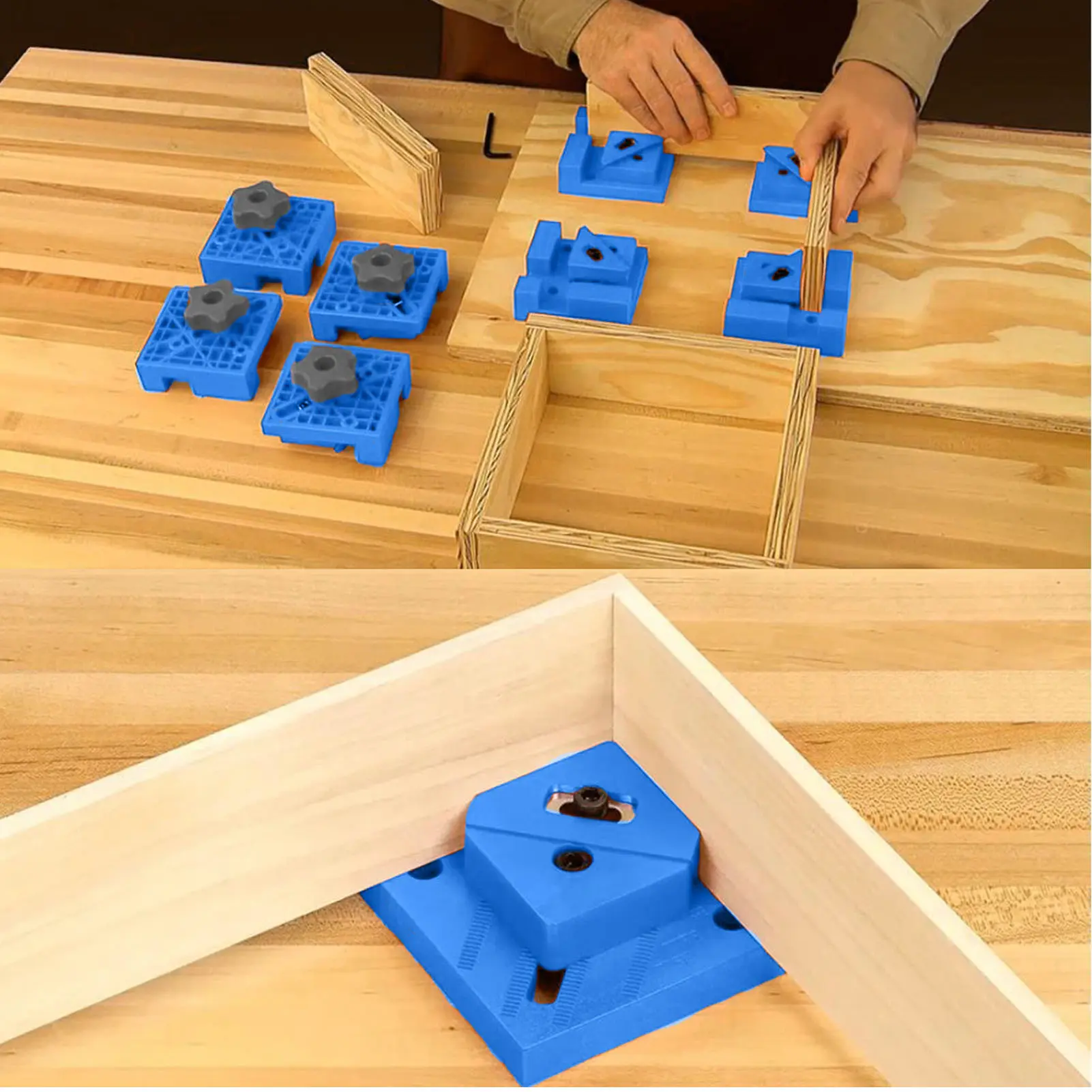 4PCS Wood Frame Clamp Adjustable 90 Degree Woodworking Corner Clamp Multifunctional Easy To Use 2 Modes for Boxes Drawers