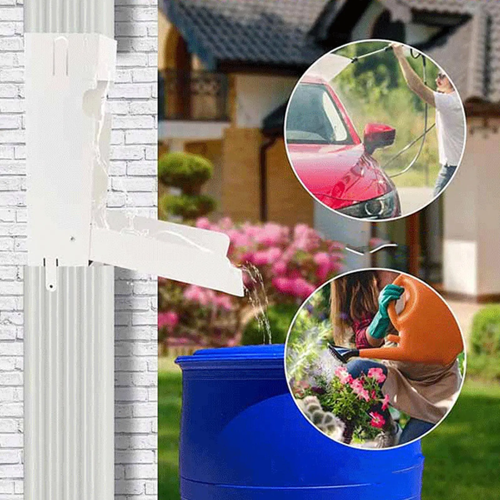 Rain Water Diverter Rainwater Collection System Adjustable Stainless Steel Downspout Rainwater Diverter for 3x4in Drainage Ditch
