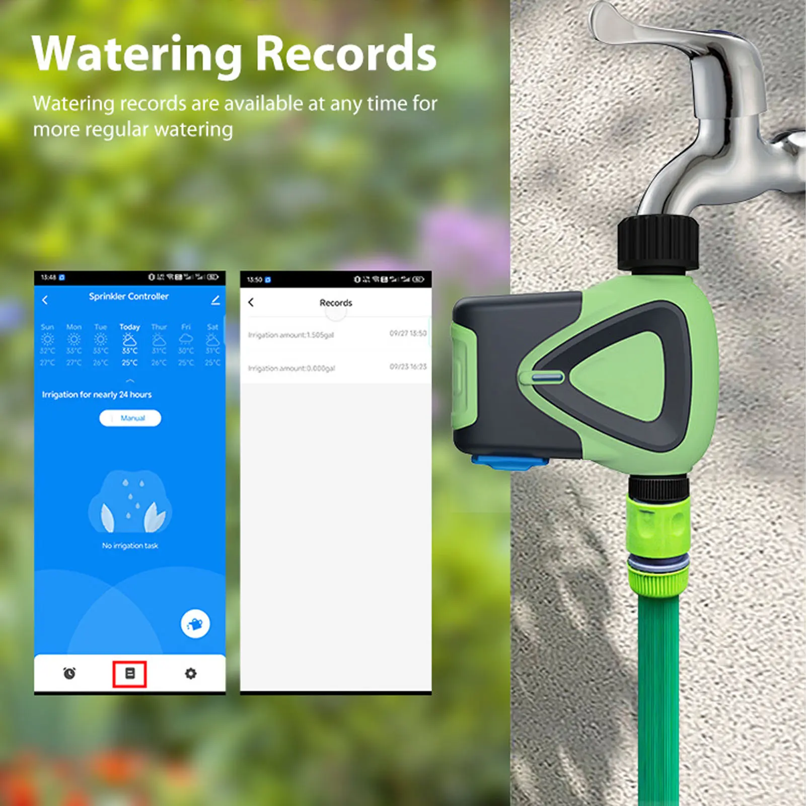 Smart Water Timer with Rain Delay Garden Hose Sprinkler Automatic Watering System for Outdoor Lawn Swimming Pool