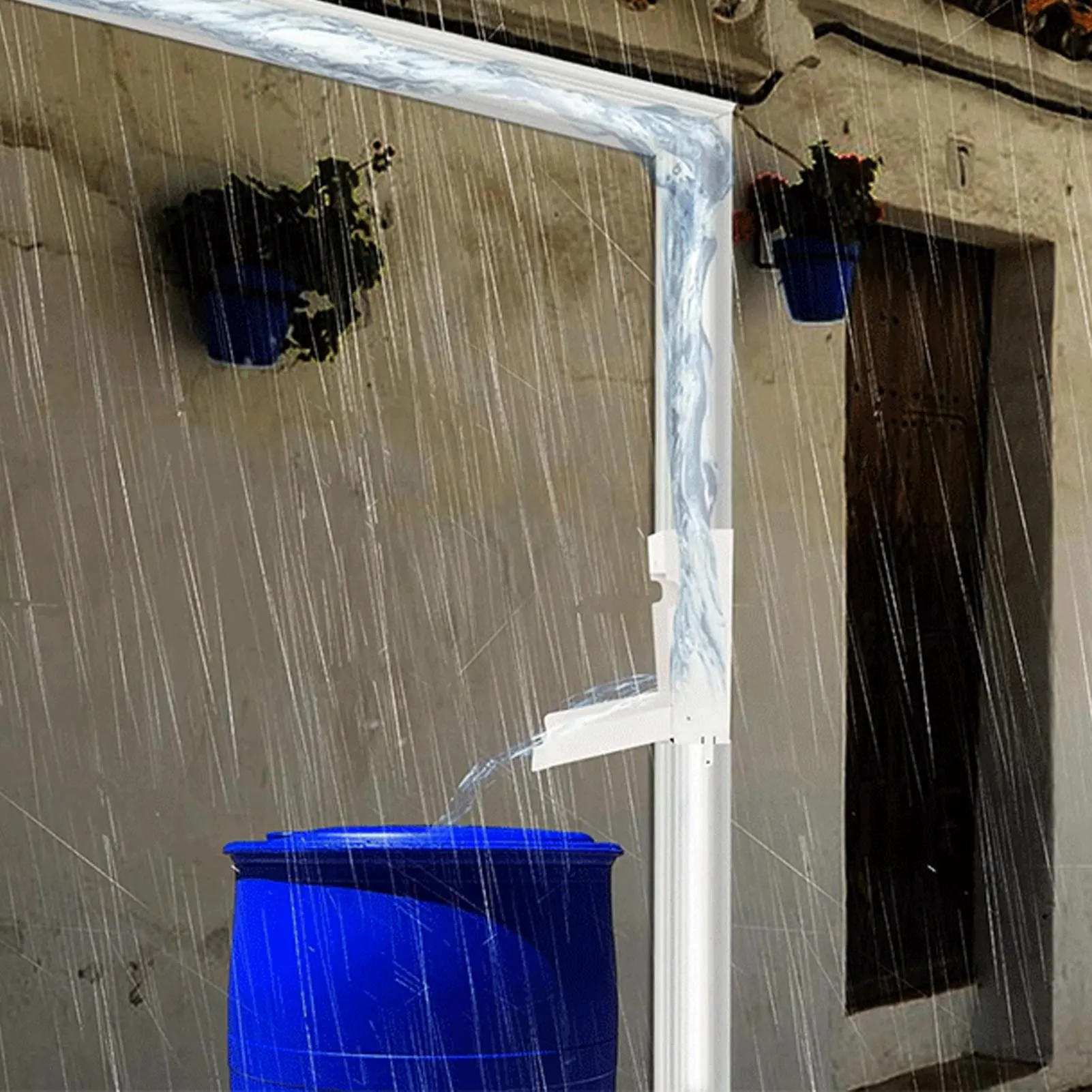 Rain Water Diverter Rainwater Collection System Adjustable Stainless Steel Downspout Rainwater Diverter for 3x4in Drainage Ditch