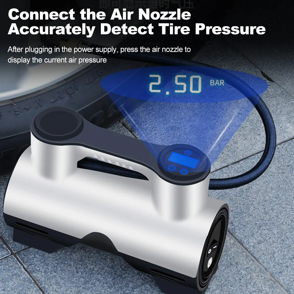 Portable Electric Air Compressor Quick Inflating Handheld Air Pump High Precision Motorcycle Tyre Inflator for Motorbike Auto