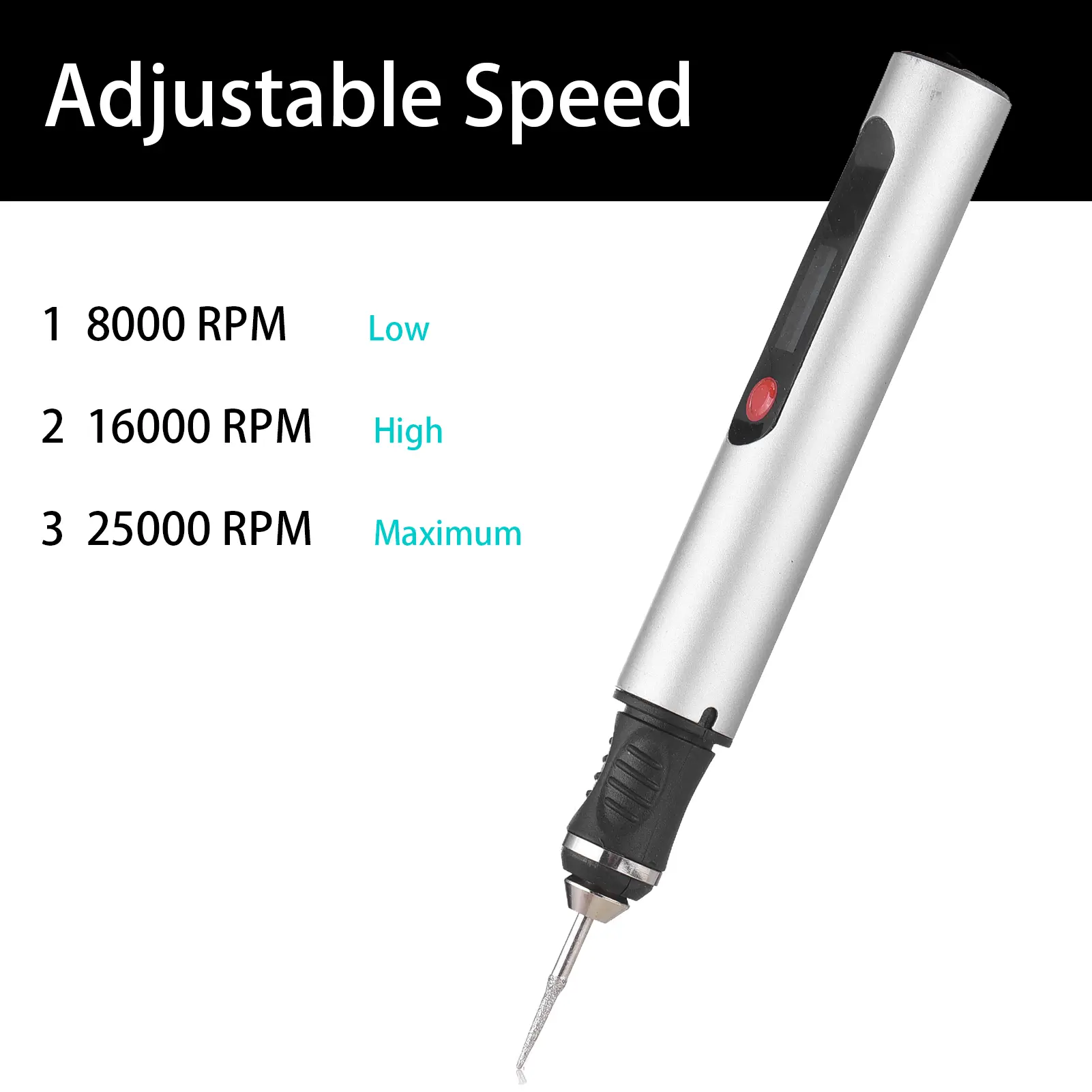 Electric Polishing Machine Kit 10W Electric Grinder Cordless Rotary Tool Kit 36pcs Accessories LCD Display w/3 Speeds for Craft