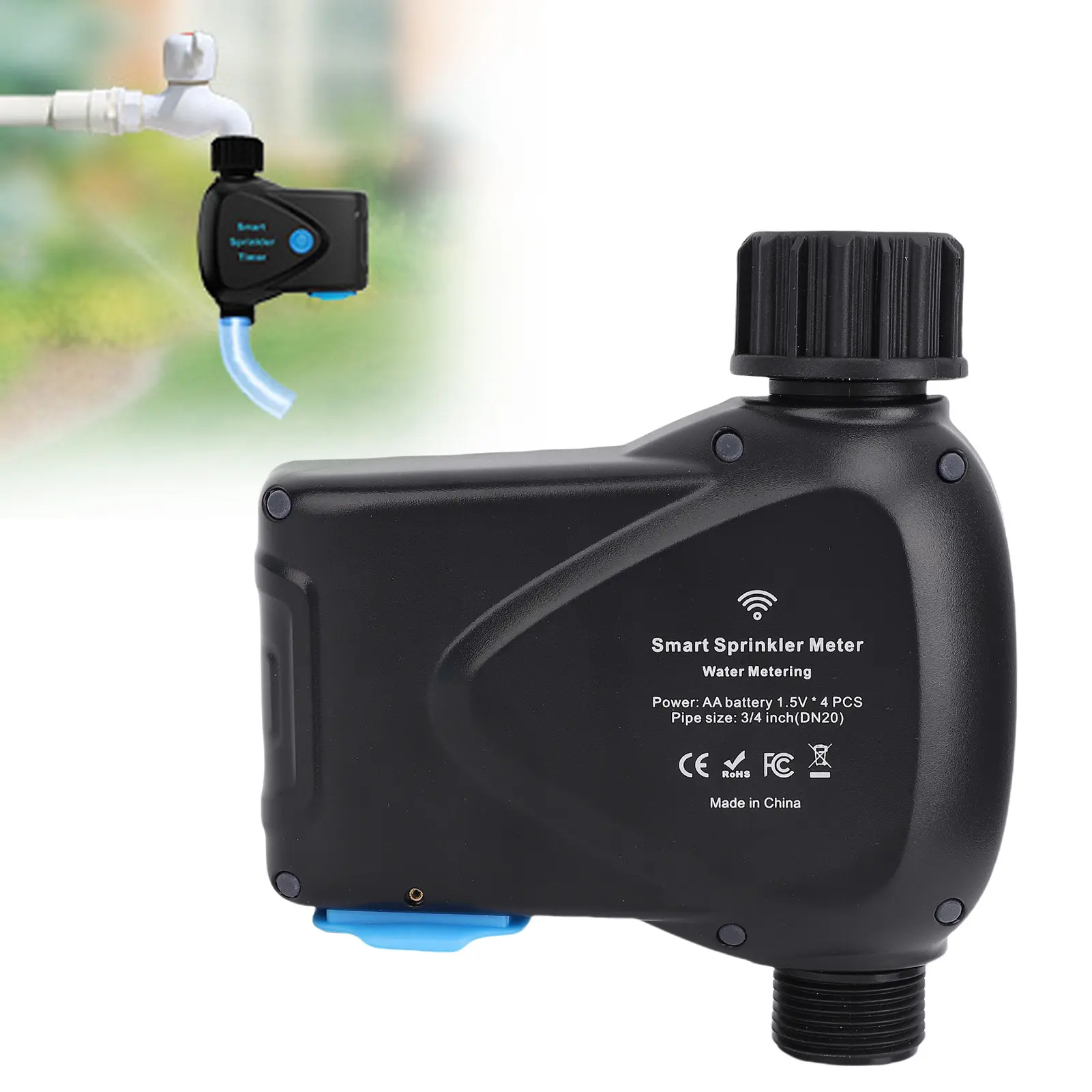 Smart Sprinkler Timer for Tuya WiFi Garden Hose Outdoor Water Controller Automate Lawn Pool Watering System w/ Rain Delay Meter