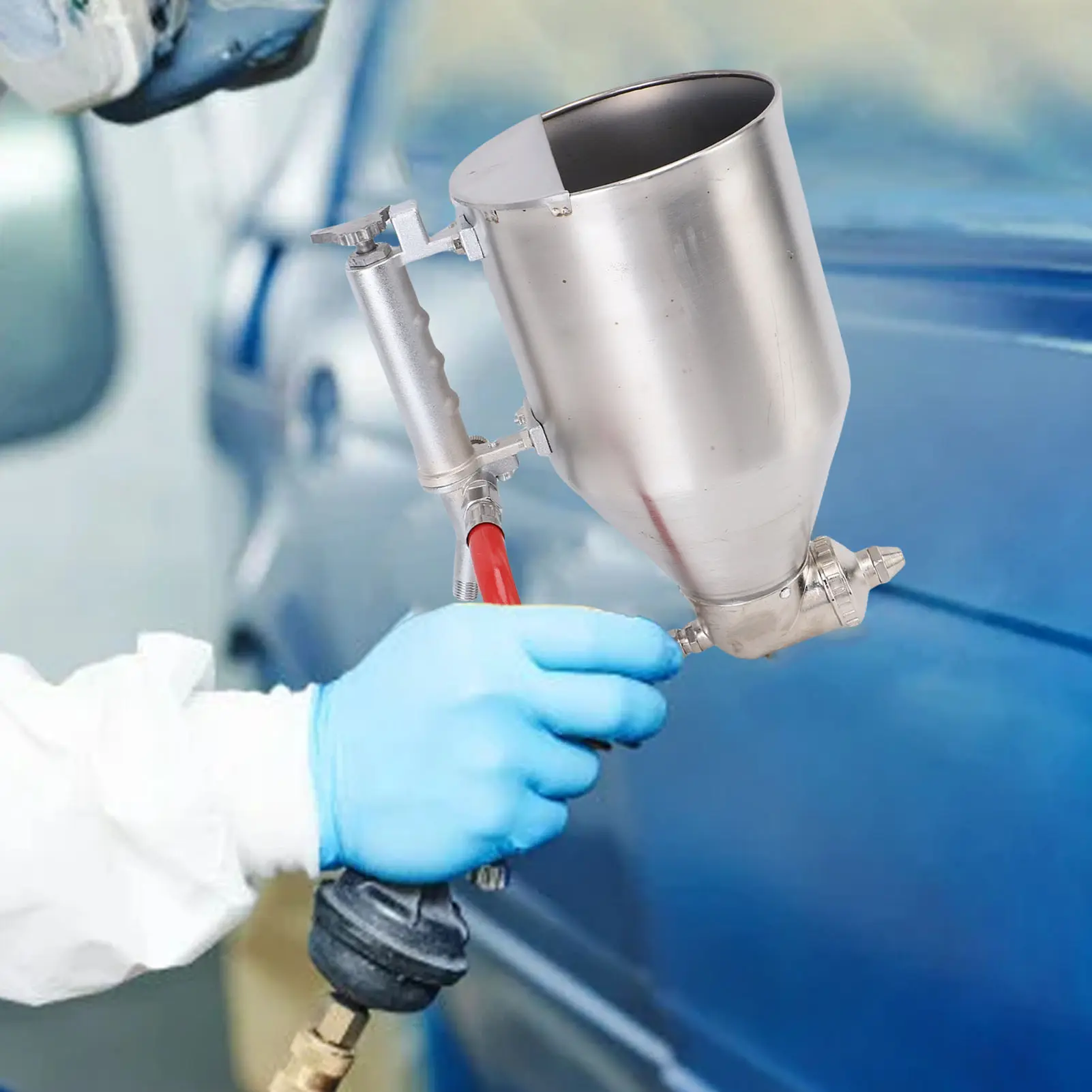 Cement Mortar Sprayer Stainless Steel Air  Spray Gun for Exterior Wall Painting 1/4 Inch Inlet Pneumatic Cement Sprayer