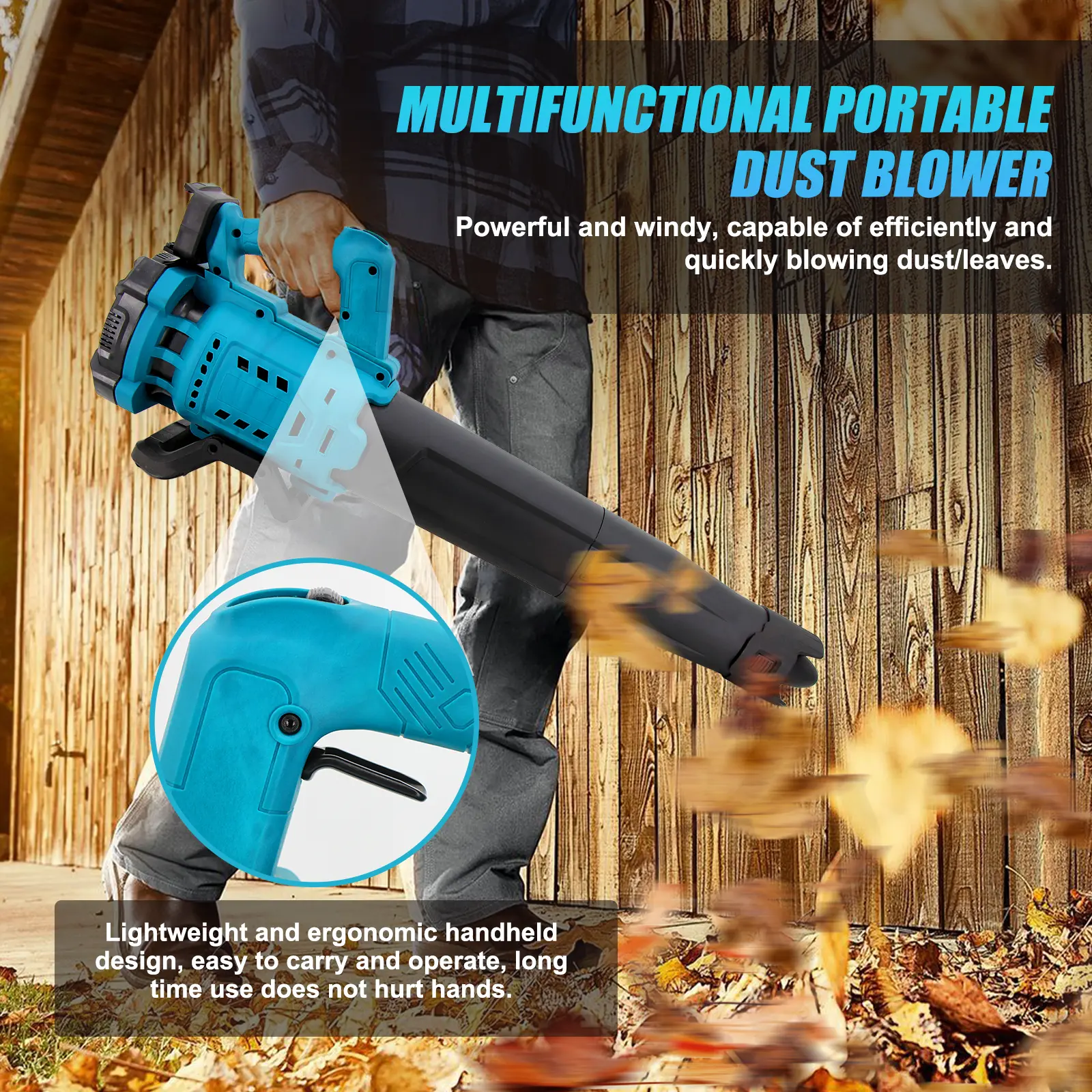 Electric Leaf Blower Lightweight Portable Lawn Care Snow Blowing Sweeper Garden Dust Cleaner Garden Cleaning