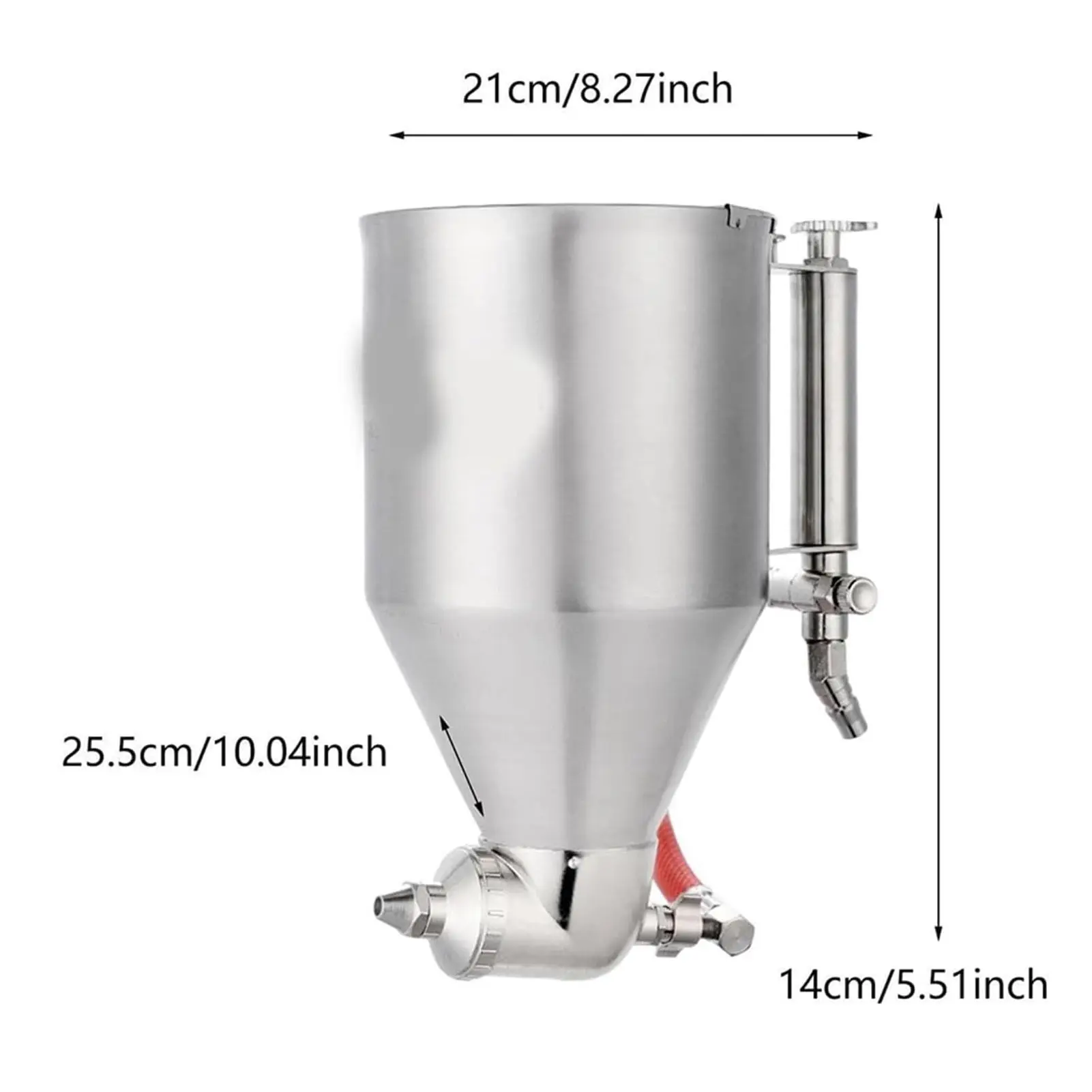 Cement Mortar Sprayer Stainless Steel Air  Spray Gun for Exterior Wall Painting 1/4 Inch Inlet Pneumatic Cement Sprayer