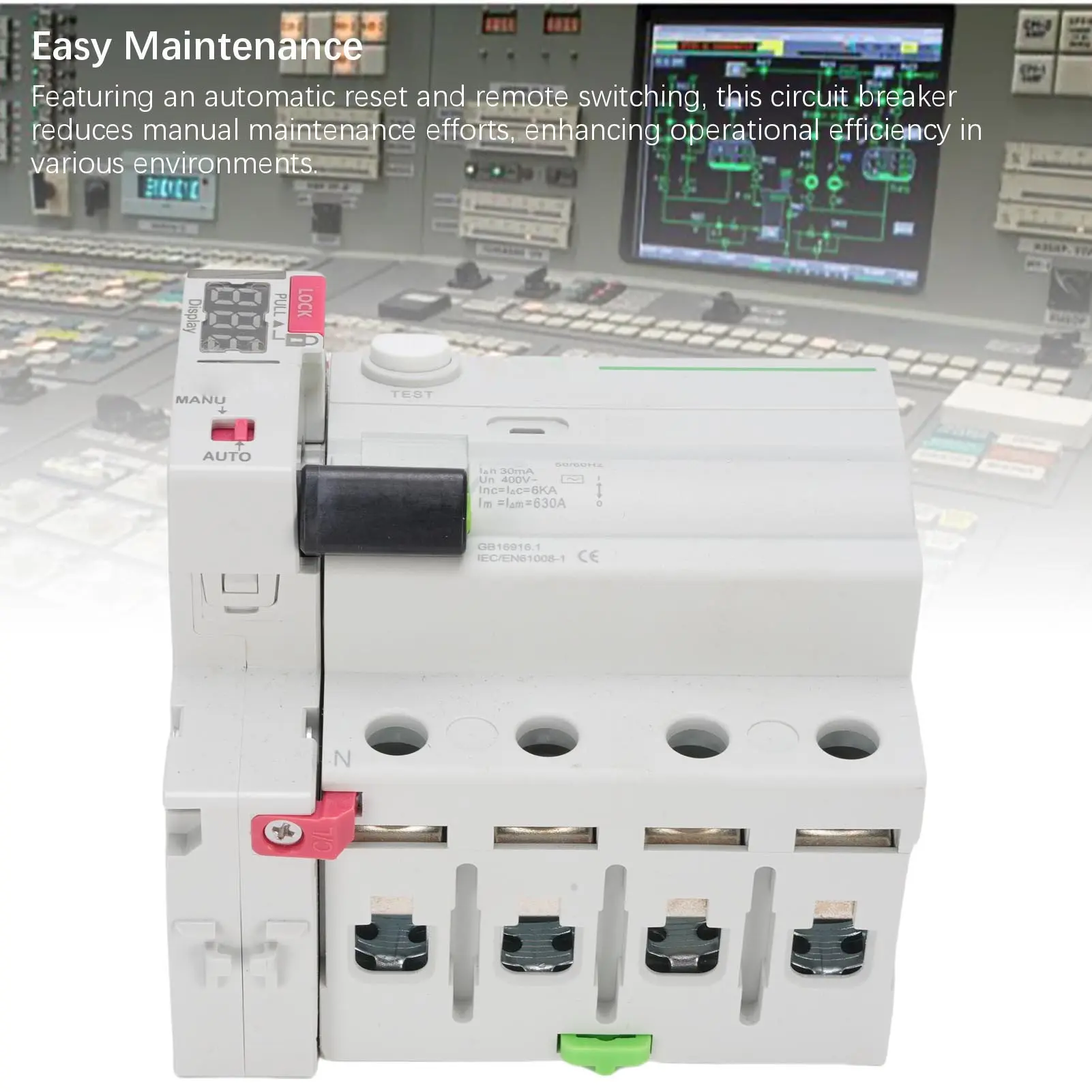 4P A Type Self Reclosing Circuit Breaker Digital Display Auto Reset RCD RCCB Circuit Breaker Circuit Breaker 4P Circuit Breaker