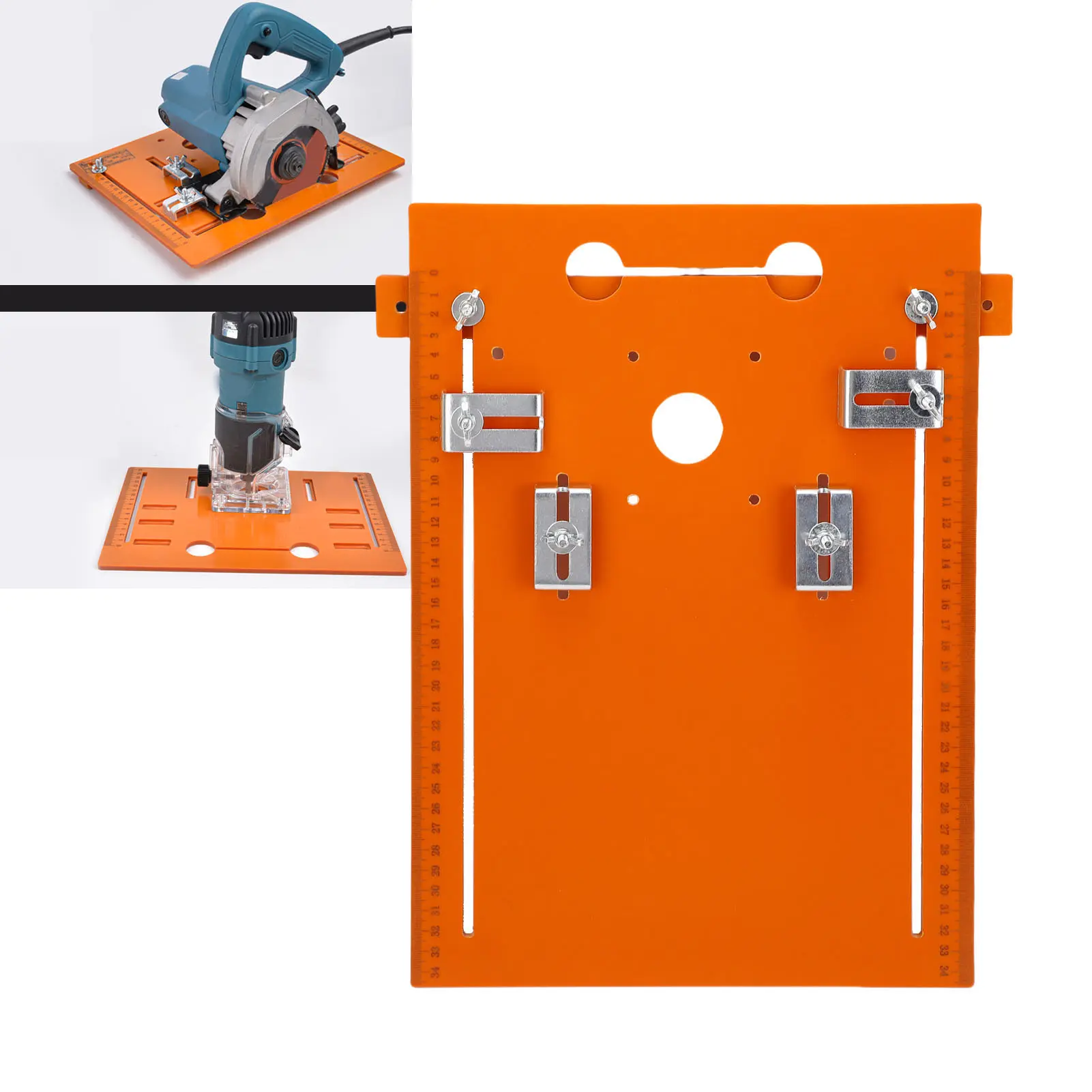 Circular Saw Bottom Plate Circular Saw Base Plate 28x38cm Router Table Insert Plate with Clear Scale Markings for Woodworking