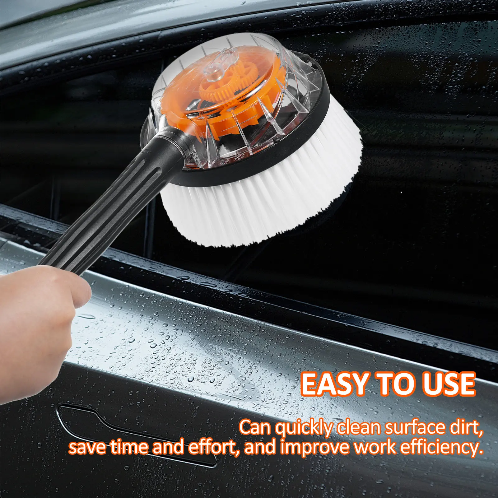 Car Cleaning Brush Car Wash Foam Brush Automatic Rotary Long Handle Cleaning Broom Cleaning Tools Auto Accessories