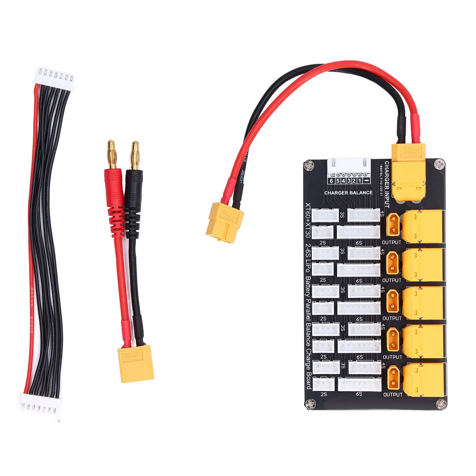 Battery Parallel Charging Board  Battery Charging Board Parallel XT30 XT60 Plug 2‑6S Lithium Batteries for IMAX B6