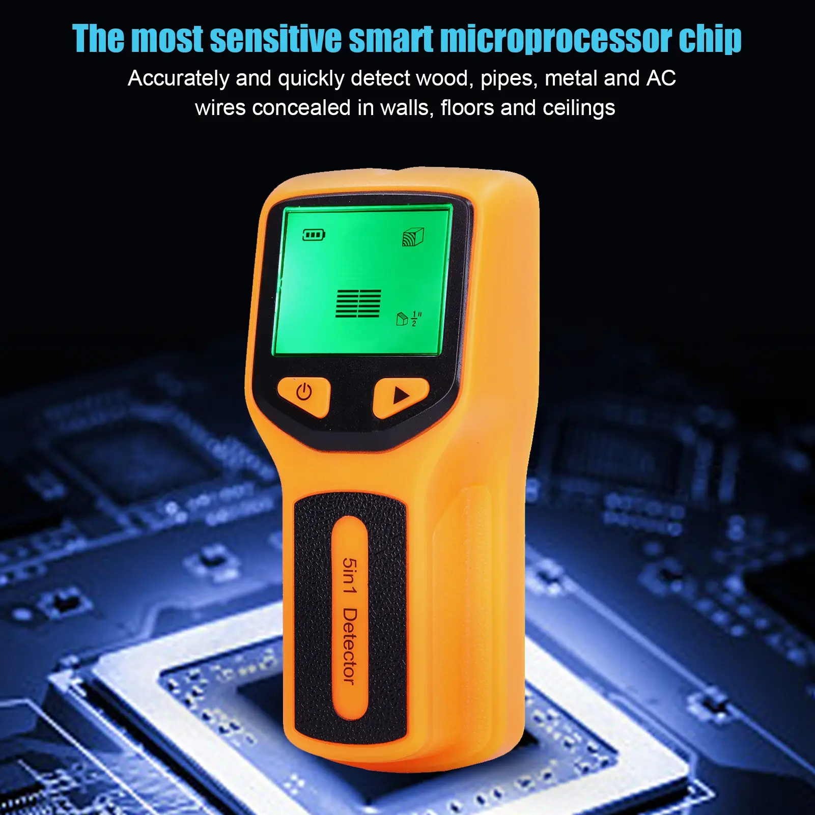 Electronic Stud Sensor Stud Detector Stud Finder Wall Scanner Sensor 5 in 1 Detector HD LCD Display for Wood AC Wire Center