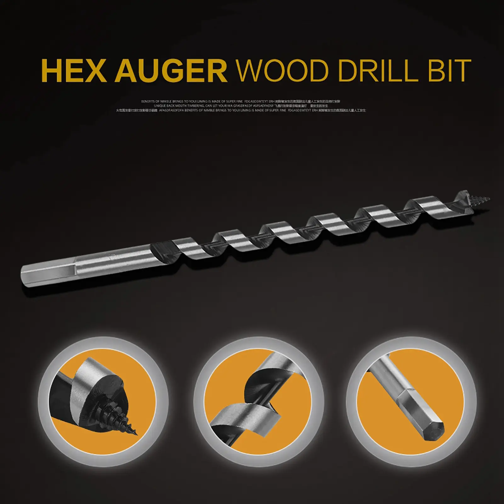 8PCS/set Drill Bits Set Carbon Steel Auger Bit Set Wooden Case Machined Hex Shank Drill Drill Bits