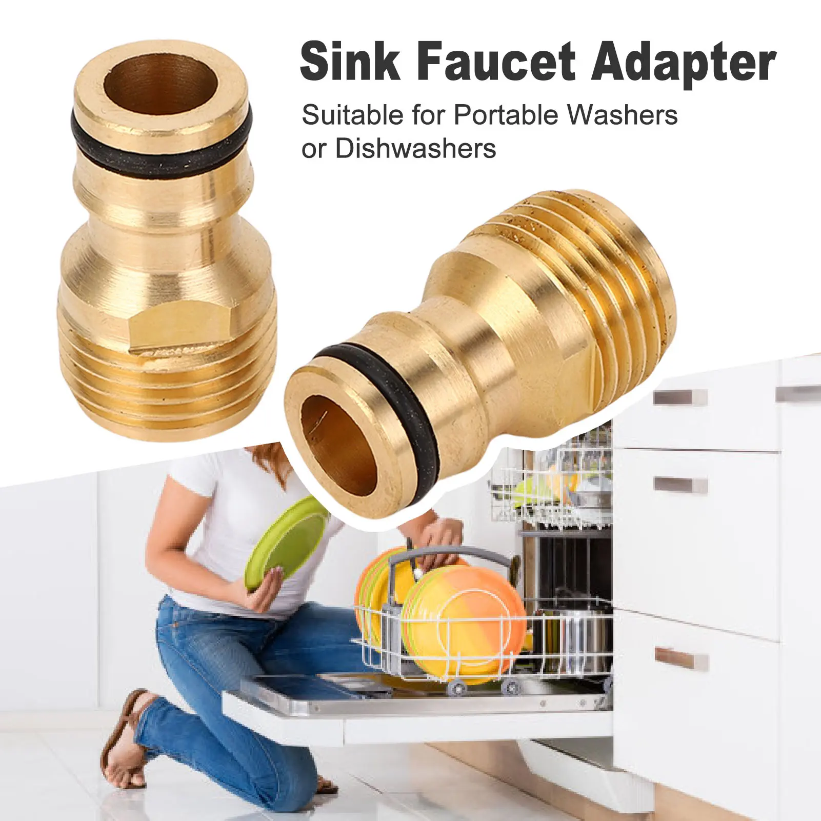 10PCS Dishwasher Faucet Adapters Snap Connection Brass Sink Faucet Adapter for Portable Washer Sink Faucet Adapter for Washer