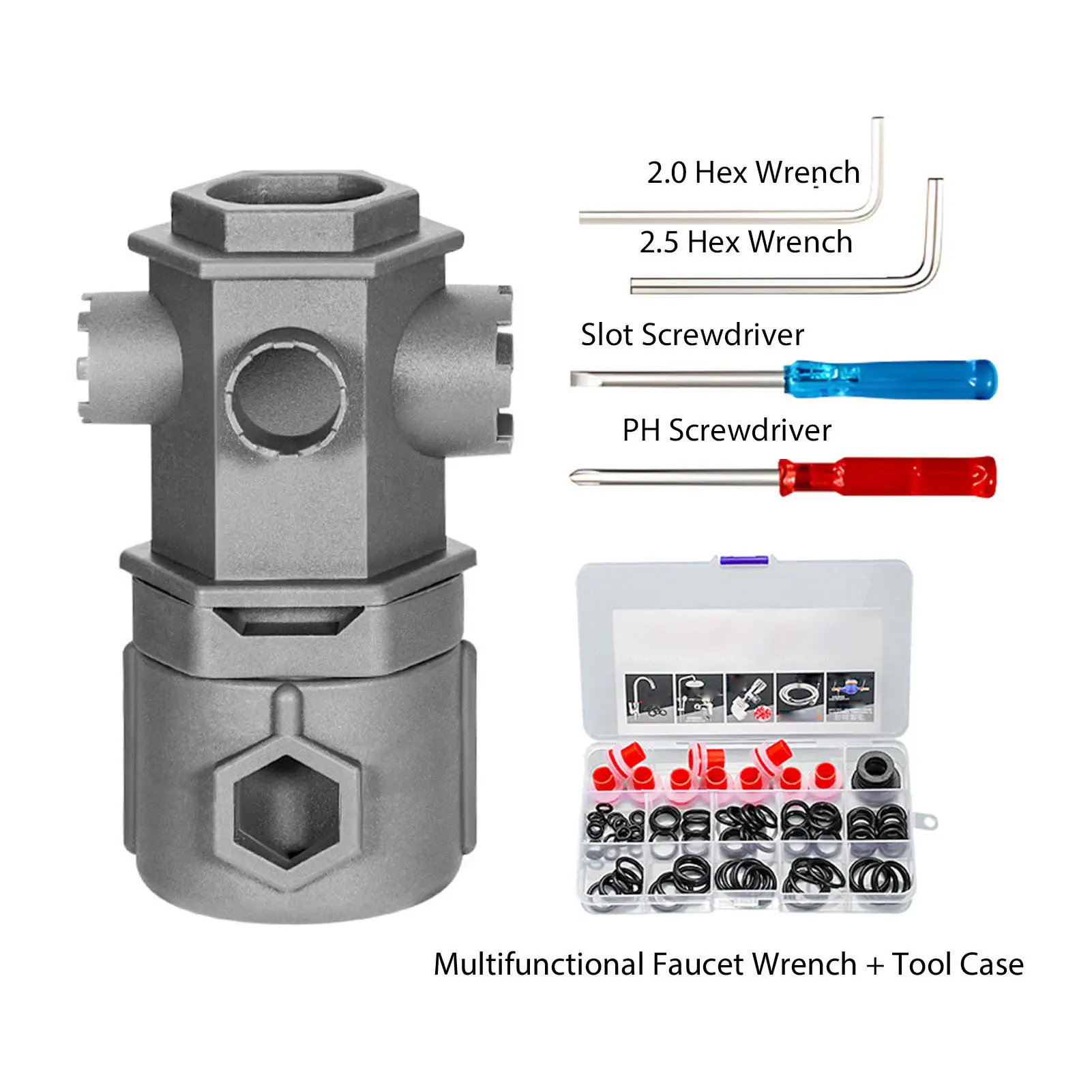 Faucet and Sink Installer Tool User Friendly Multifunctional Faucet and Sink Wrench 4  with Repair Accessories for Bathroom