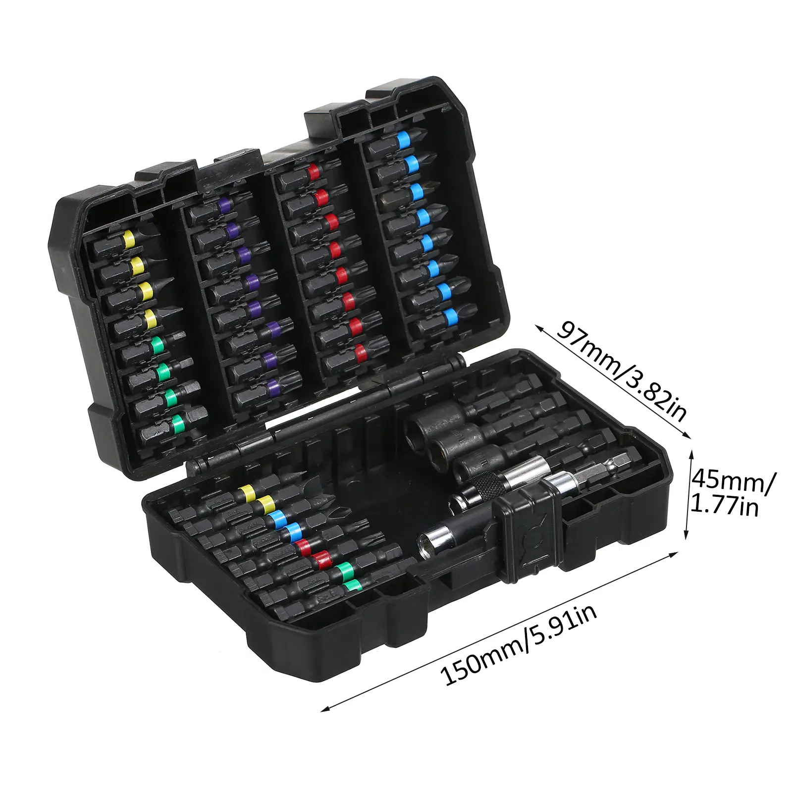 15/20/45PCS Drill Bit Set Screwdriver Bit Set Impact Driver Bit Set for Wood Metal Steel and Security Screwdriver Bits with Case