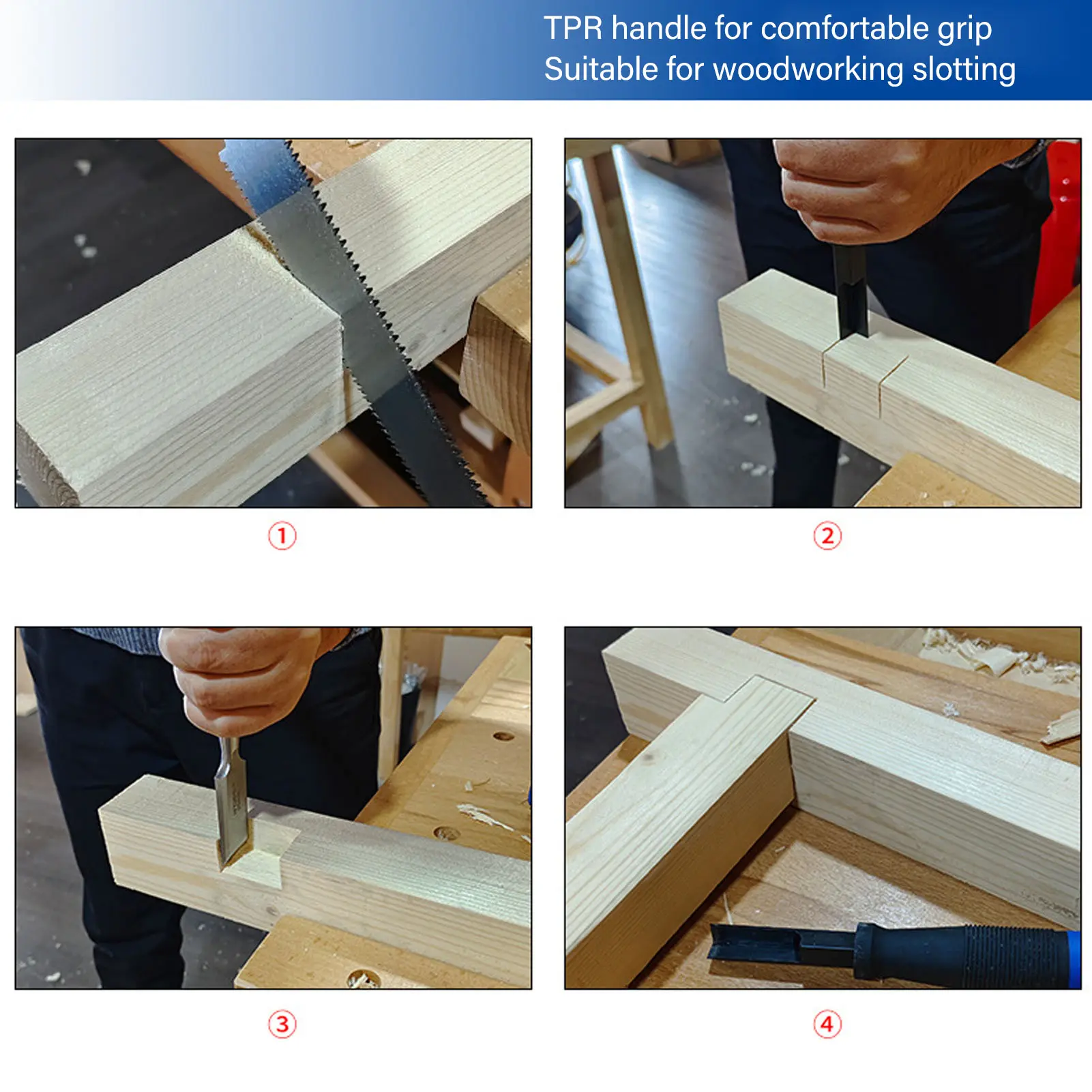 Right Angle Chisel Chrome Vanadium Steel  Handle  Corner Chisel for Woodworking Slotting Cutting Corner Chisel