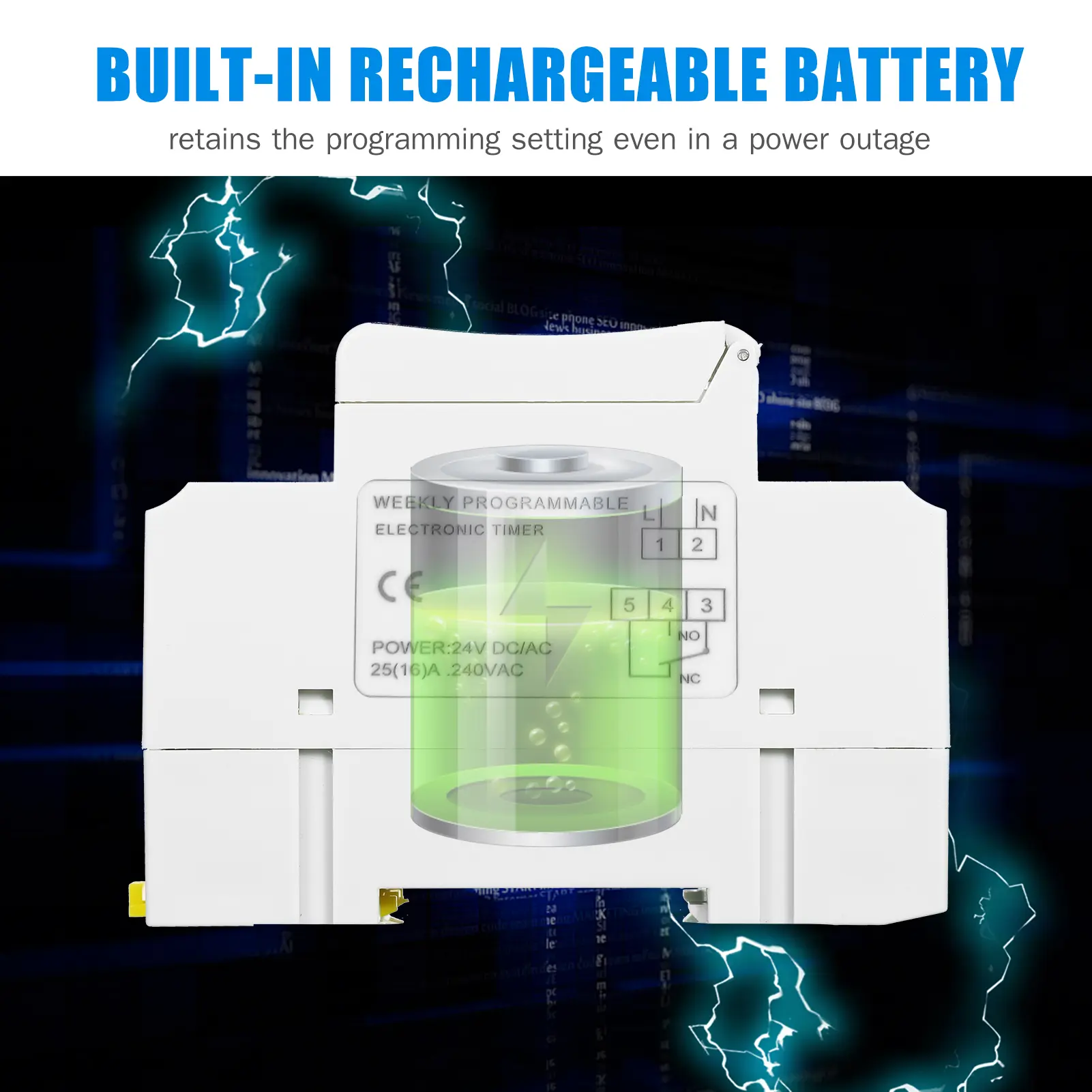 THC15A Digital LCD Power Programmable Timer Switch Relay 16A Amp Electronic Weekly 7 Days 16 On & Off Relay Timer Control AC/DC