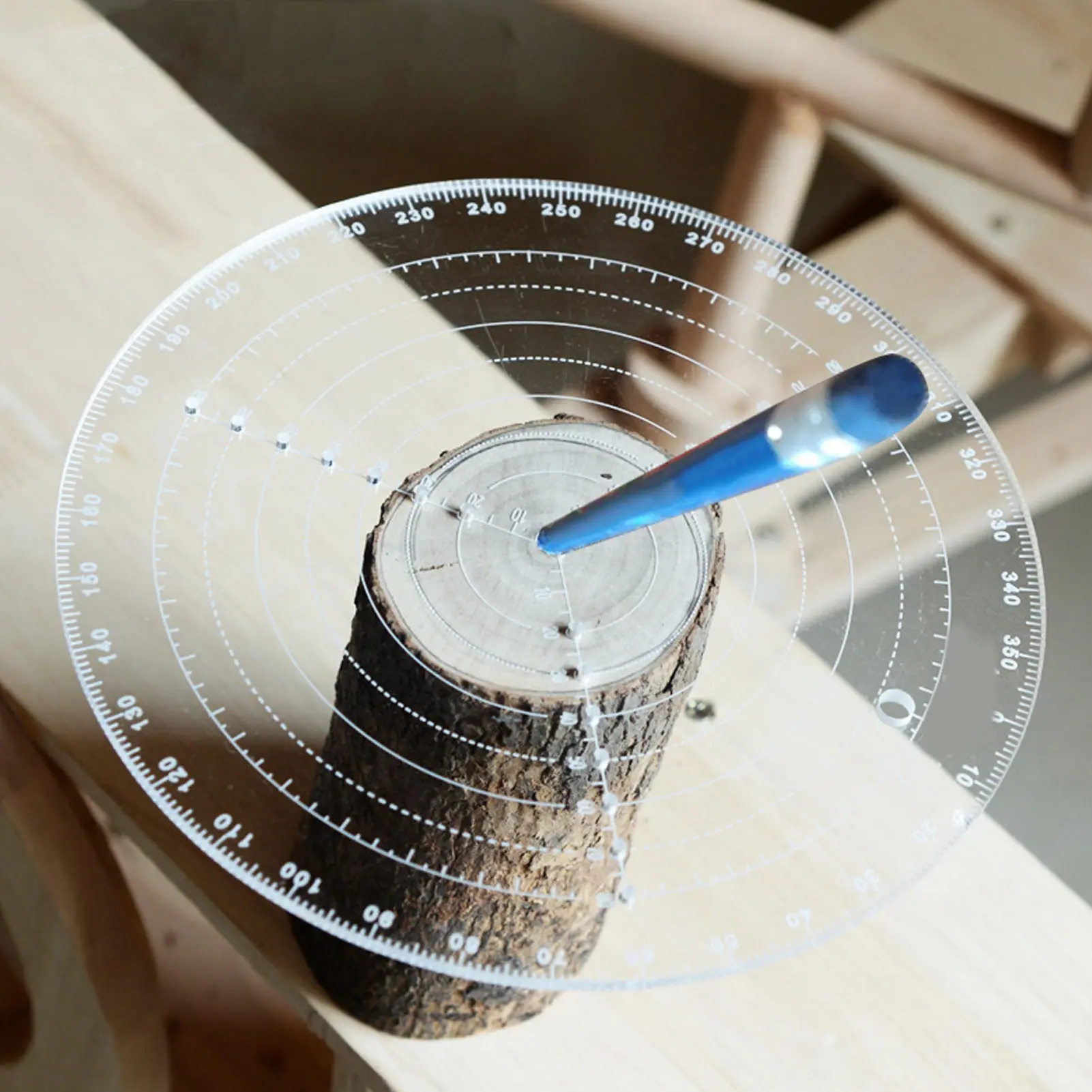 Round  Center Finder 300mm 11.8in Multifunctional Clear Scales Portable  Center Finder for Woodworking Arts Crafts