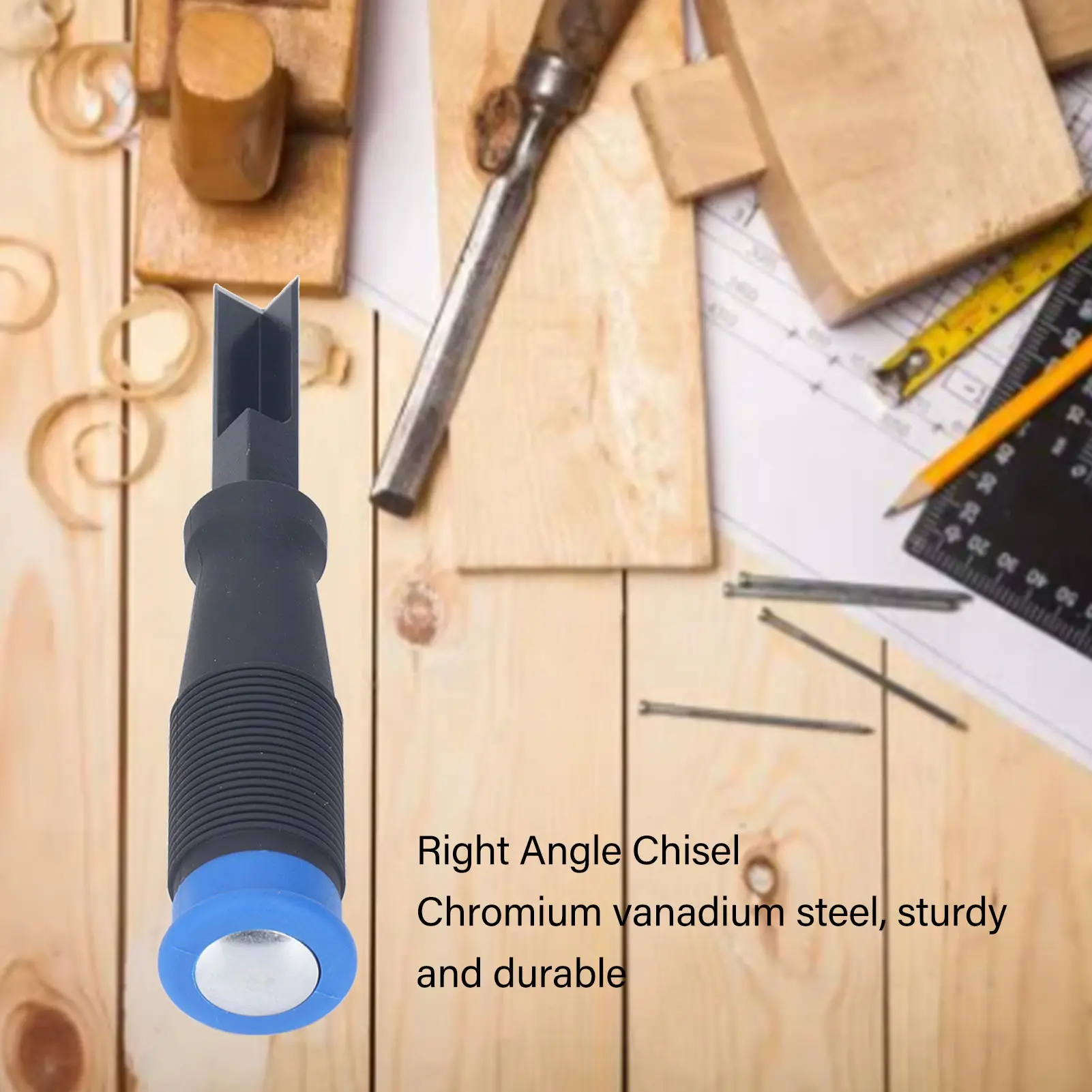 Right Angle Chisel Chrome Vanadium Steel  Handle  Corner Chisel for Woodworking Slotting Cutting Corner Chisel