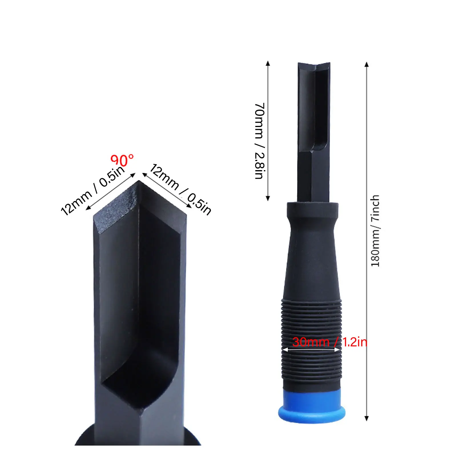 Right Angle Chisel Chrome Vanadium Steel  Handle  Corner Chisel for Woodworking Slotting Cutting Corner Chisel
