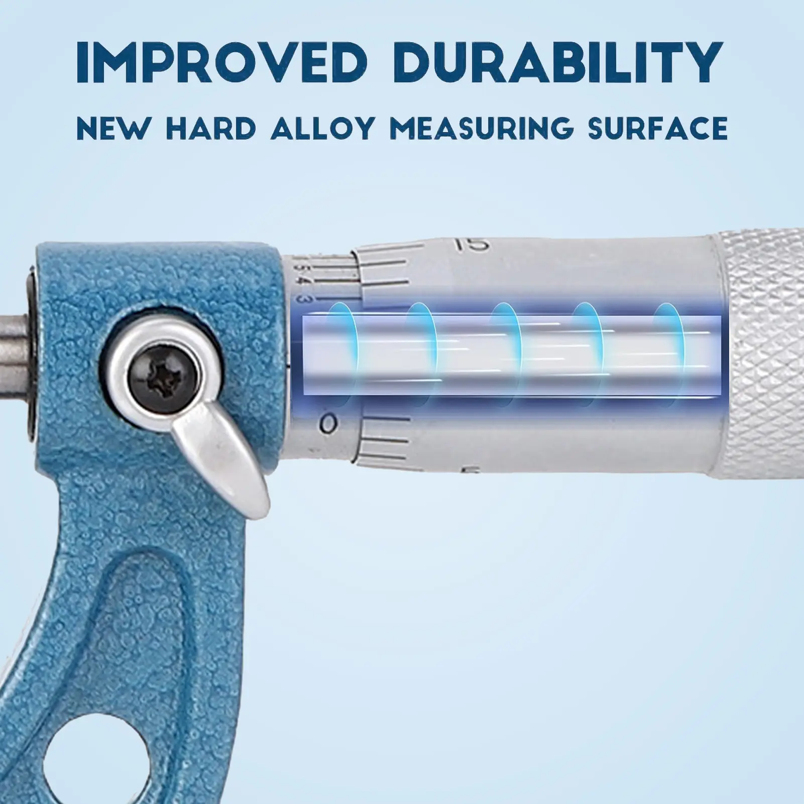 Mechanical Micrometer 2-3 Inch Outer Diameter Micrometer ±0.0001in Accuracy Calibration Part with Wrench for Length Measurement
