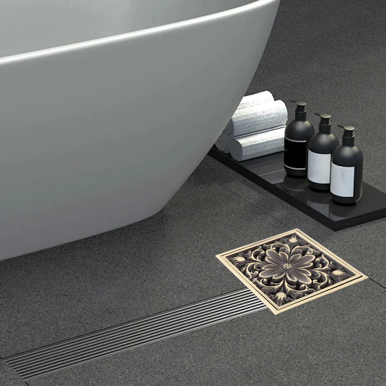 Bathroom Floor Drain Floor Drain Brass  Bathroom Shower Sewer Filter Strainer Ancient  Odorless Filter Floor Drain