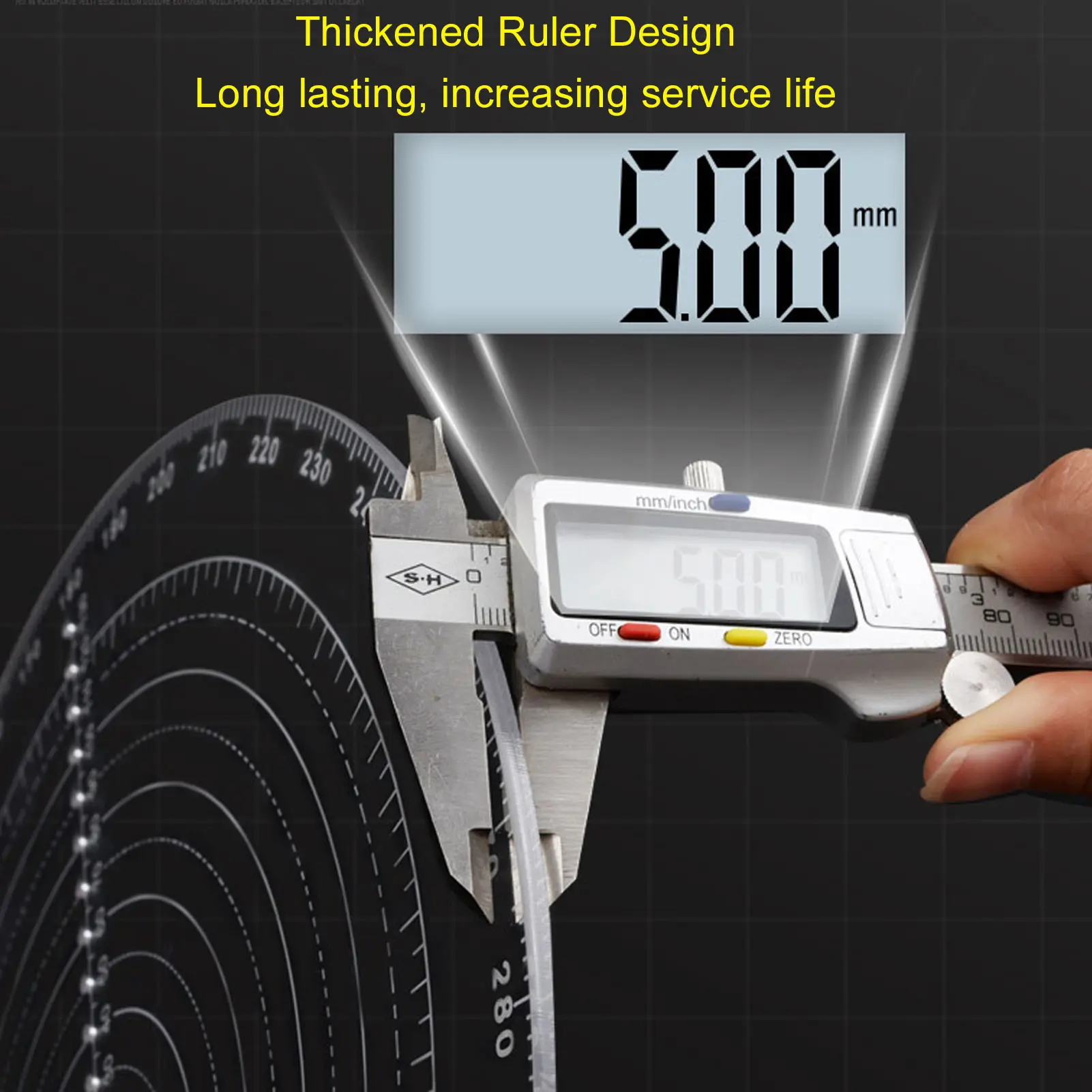 Round  Center Finder 300mm 11.8in Multifunctional Clear Scales Portable  Center Finder for Woodworking Arts Crafts