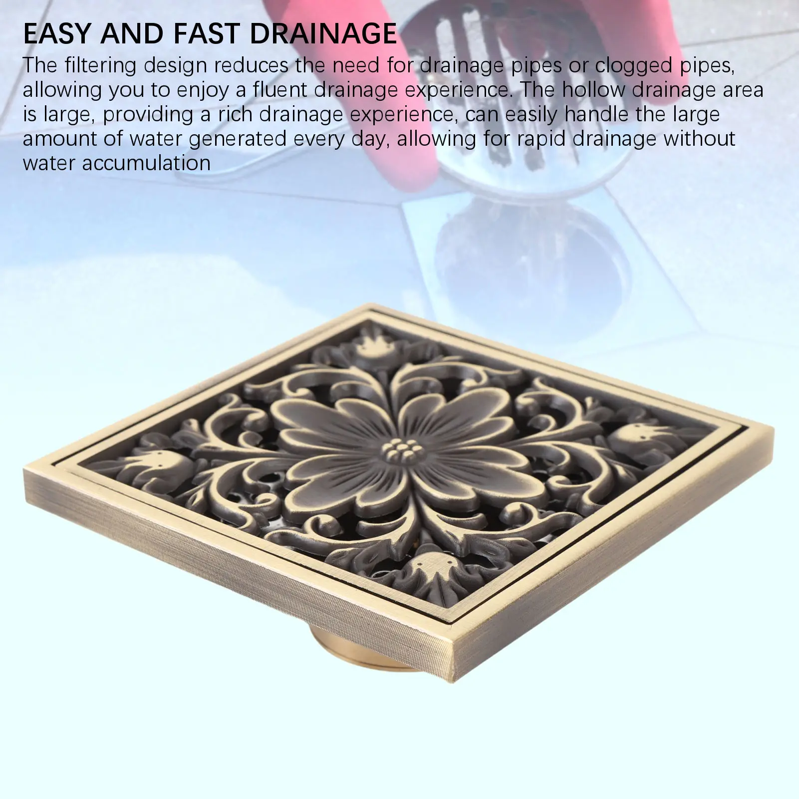 Bathroom Floor Drain Floor Drain Brass  Bathroom Shower Sewer Filter Strainer Ancient  Odorless Filter Floor Drain