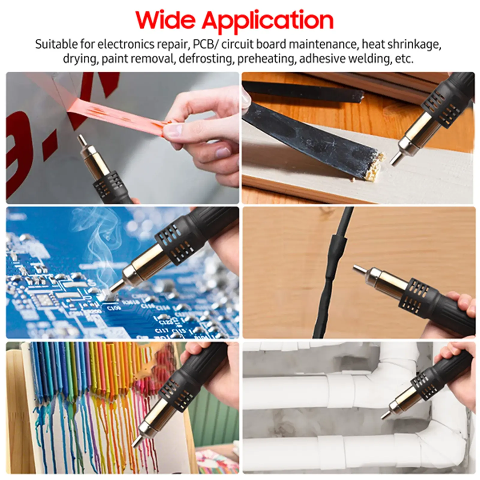 Brushless Hot Air Rework Station LED Digital 100℃-480℃ (212℉-896℉) Adjustable Air  700W Portable Electric Desoldering Gun