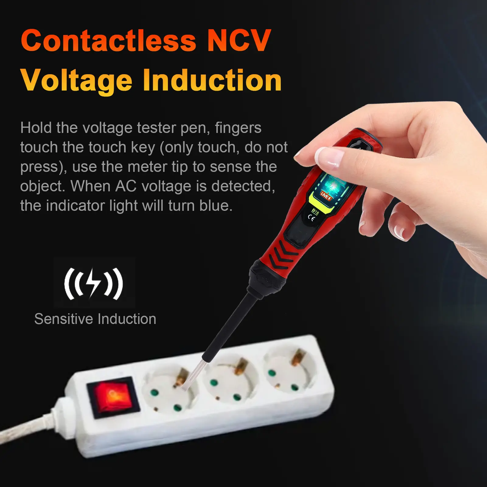 Voltage Tester Pen with Screwdriver, Contactless NCV Detector with 3-Color LED Indicators Electrical Tester for Home DIY Use