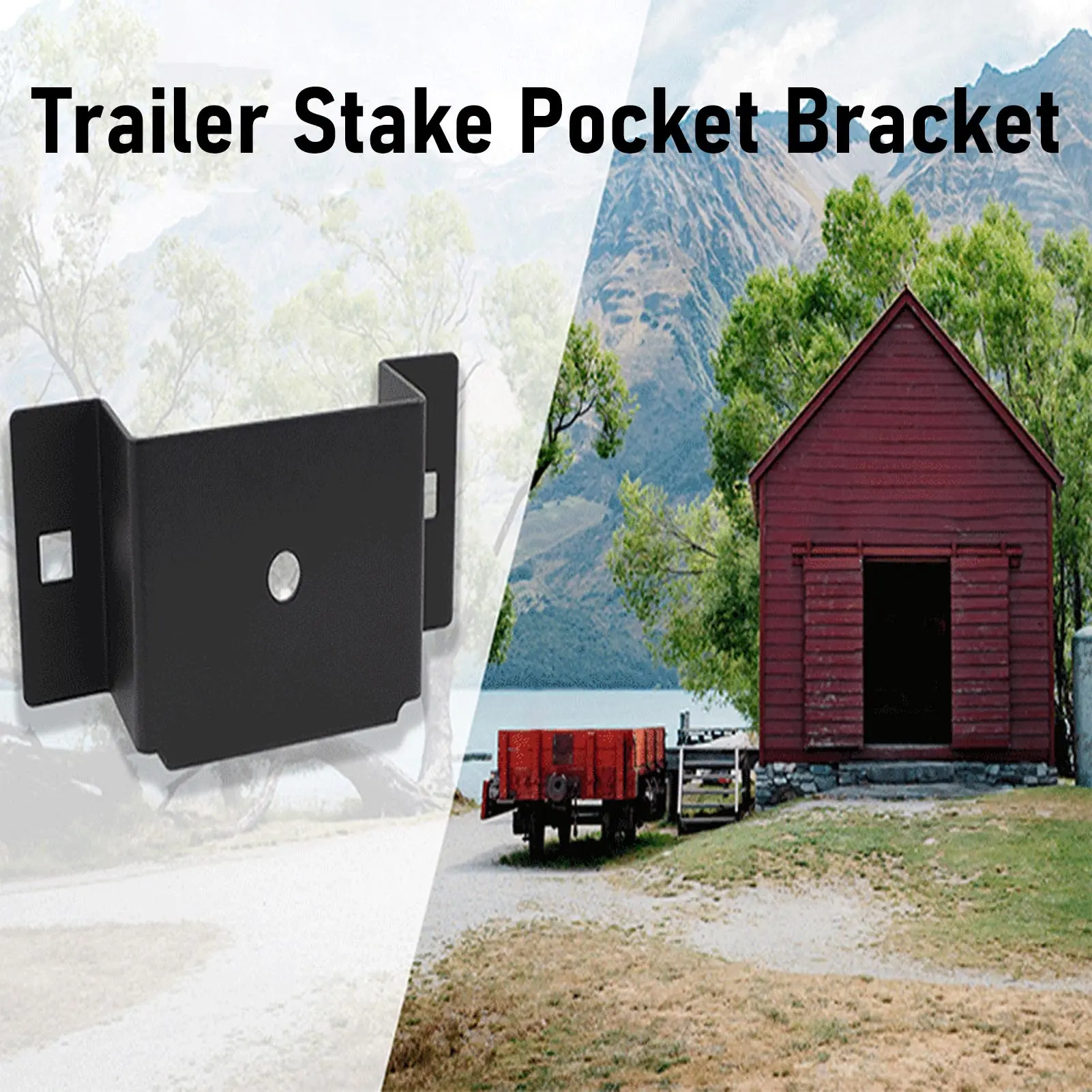 4PCS Trailer Stake  Bracket High Strength Carbon Steel Trailer Rail Bracket for 2x4in Stakes Trailer Stake  Bracket