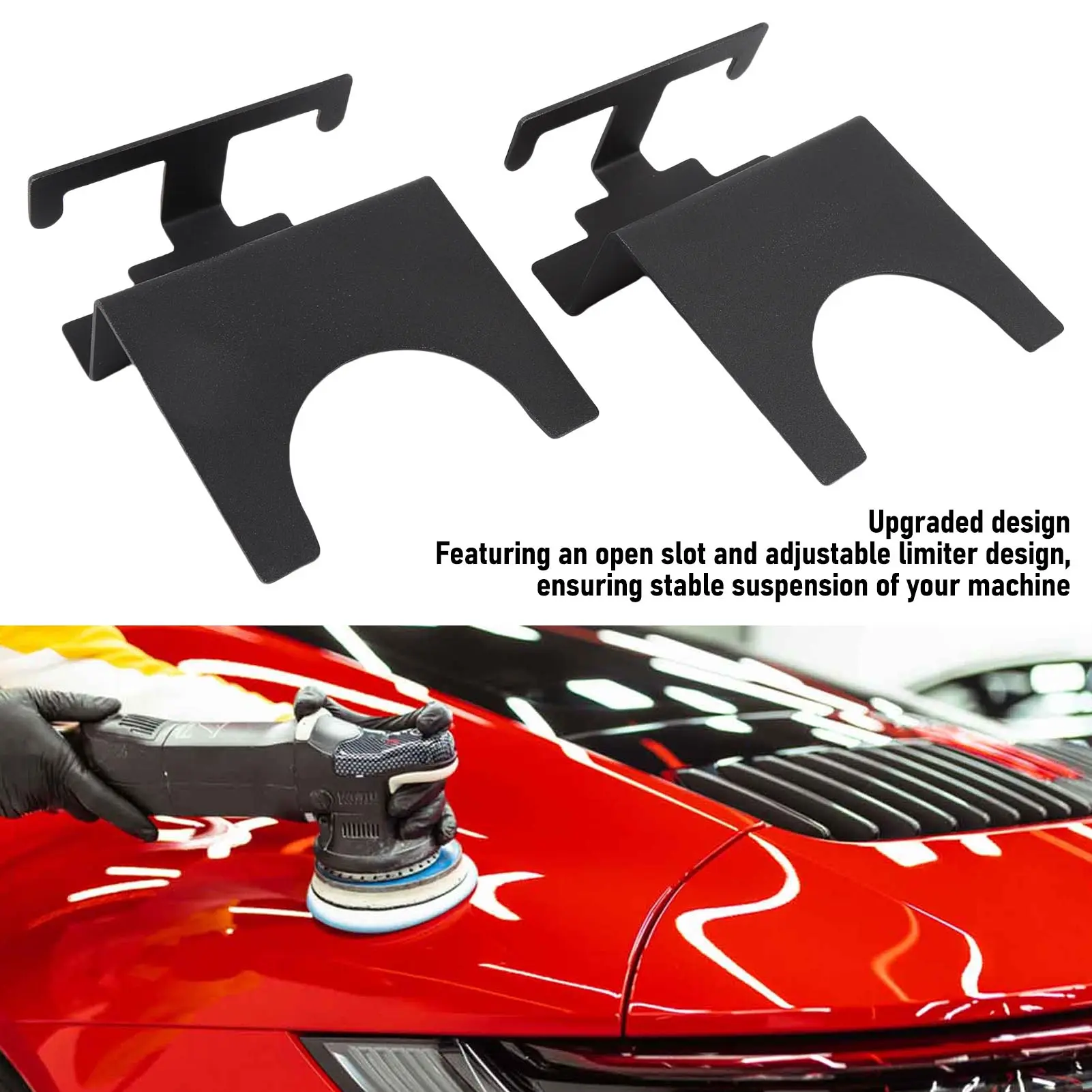 Polisher Storage Rack Wall Mount Polisher Holder Black Angle Grinder Stand Metal Garage Workshop Organizer for Waxing Machines