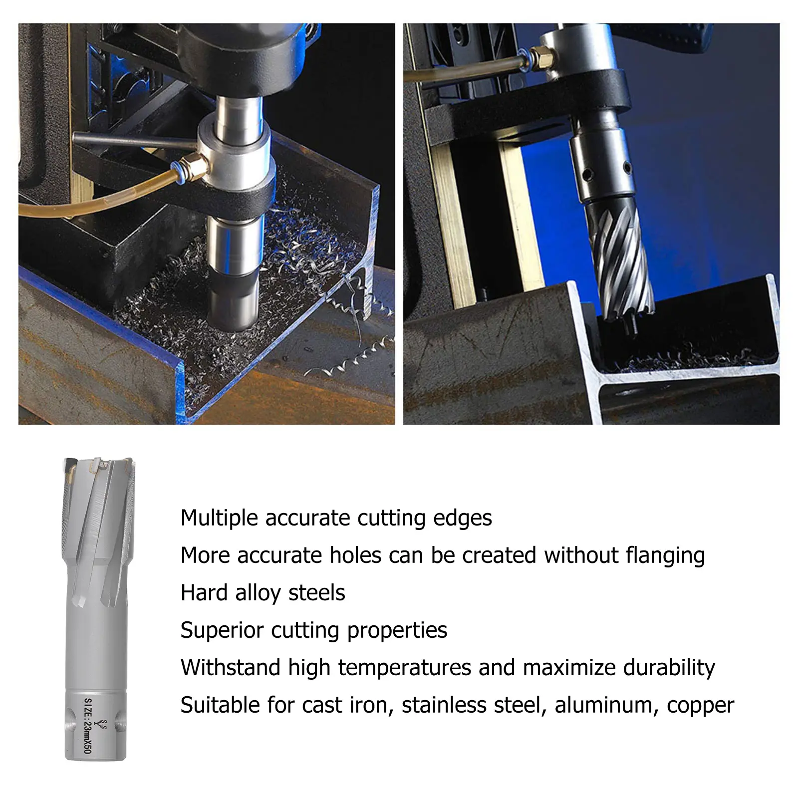 Annular Cutter Carbide Steel Plate  Drill Bit Hallow Hole Saw Metric 50mm Depth Hollow Drill Bit Steel Plate  Drill Bit