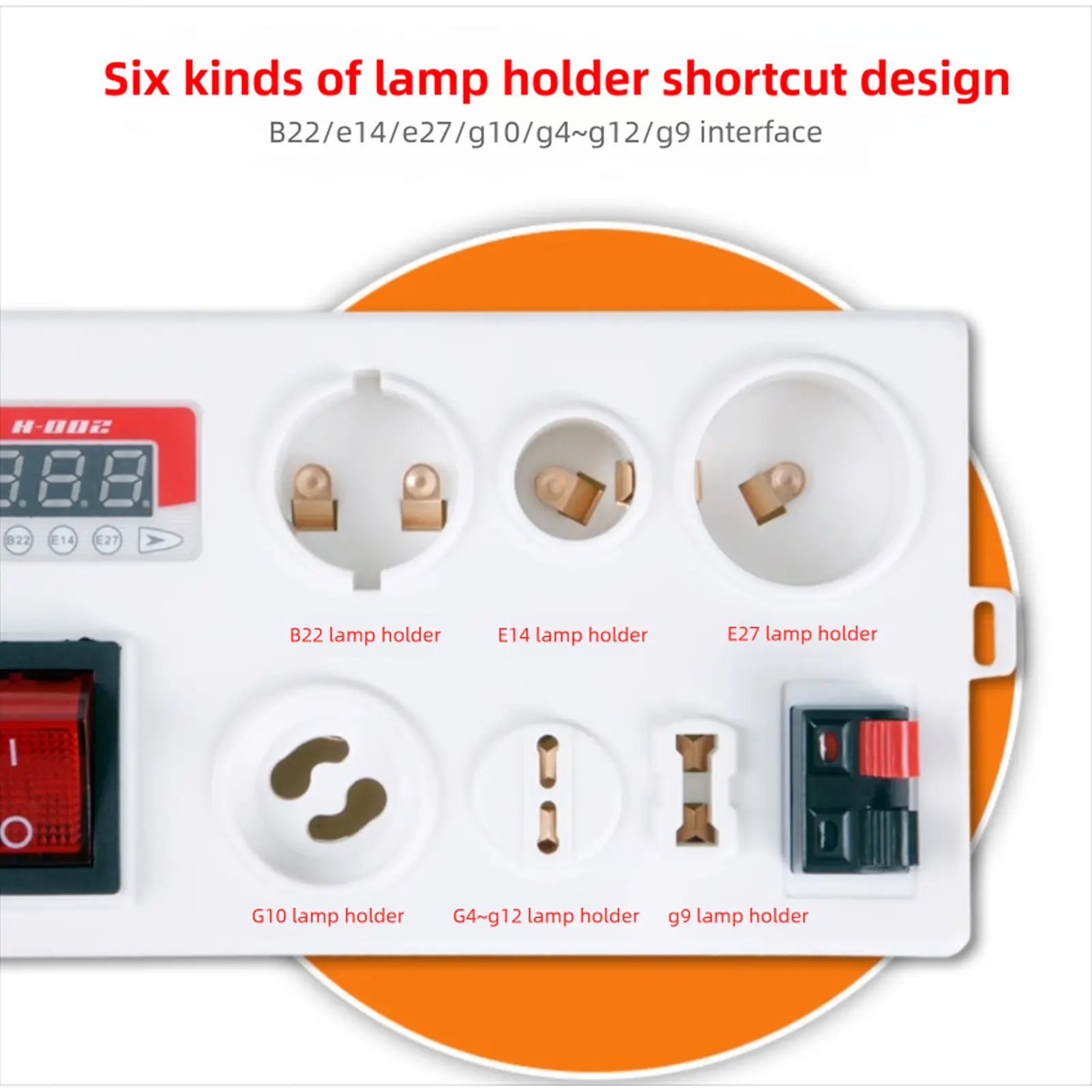 Lamp Tester Box PC Casing LED Display Quick Response LED Voltage Tester Accurate Measurement for B22 E14 E27 GU10 G4 To G12 G9