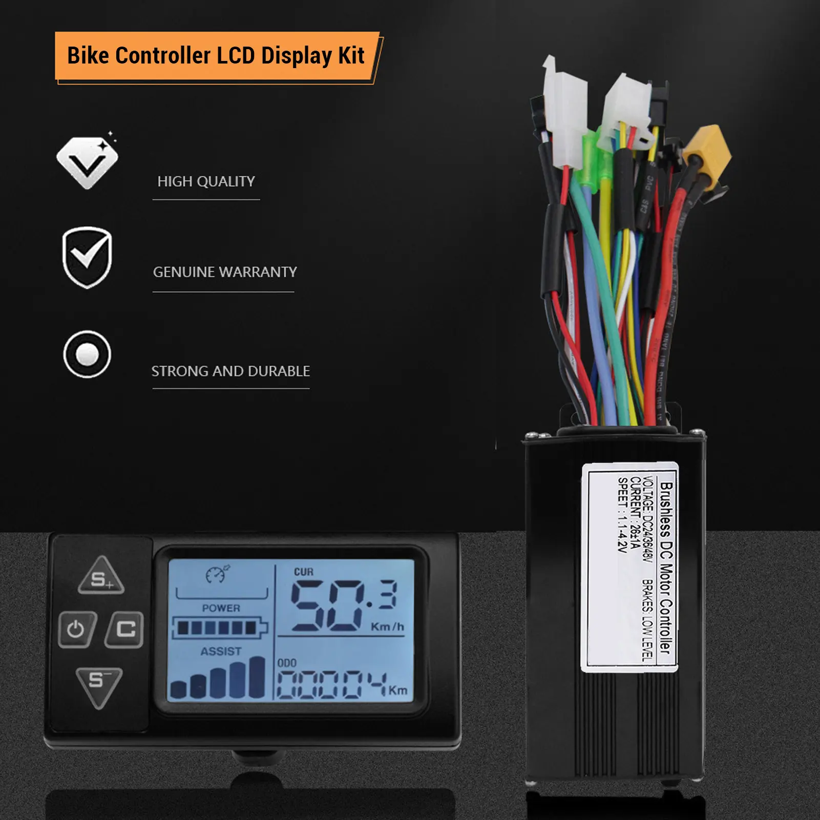 Electric Bike Controller LCD Display Panel 26A Easy To Install Electric  Controller Good Heat Dissipation for Upgrading