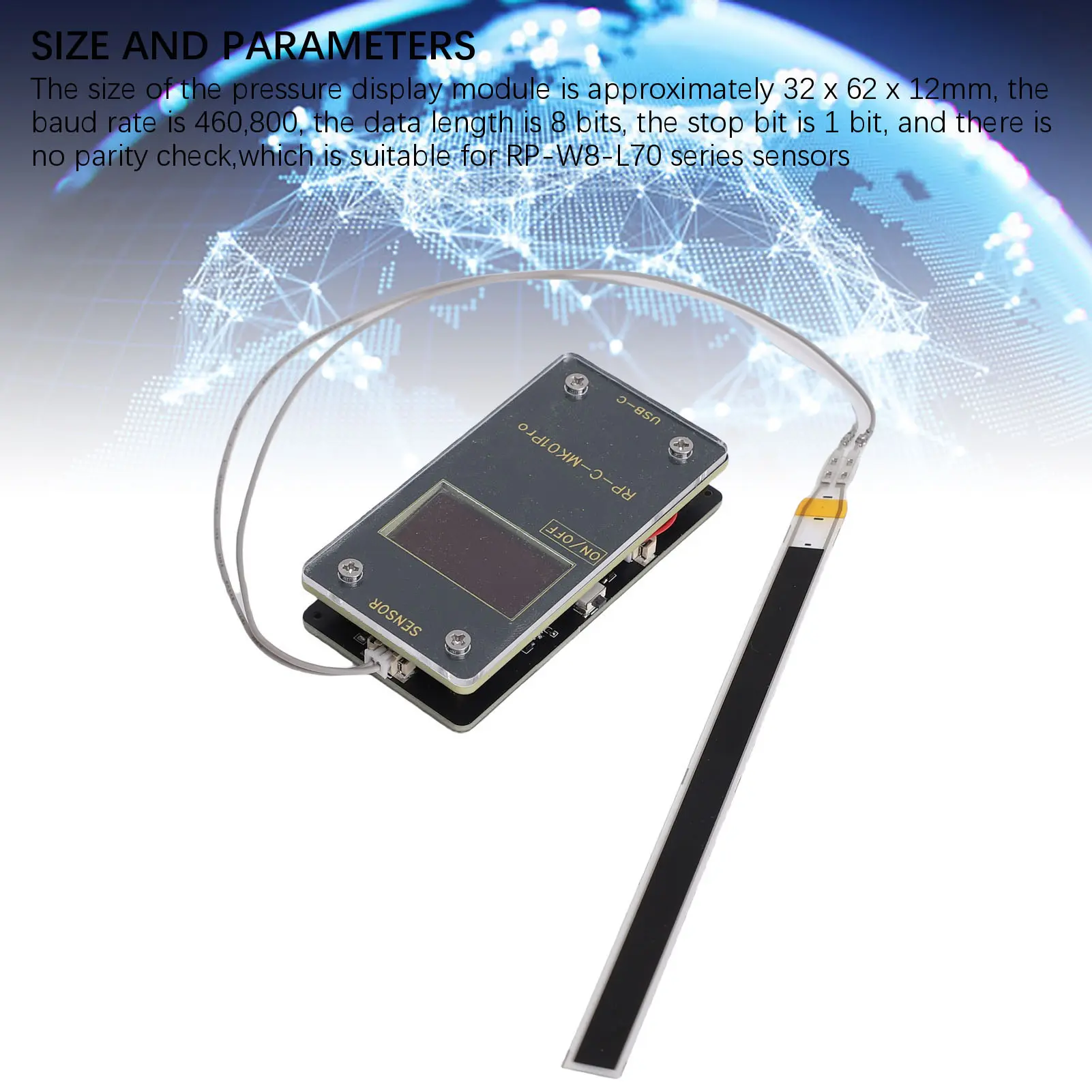 Pressure Sensor Display Module Copper Clad Laminate Flexible Thin Film 32x62.6x12mm 3KG 3KG Pressure Sensor Display Module